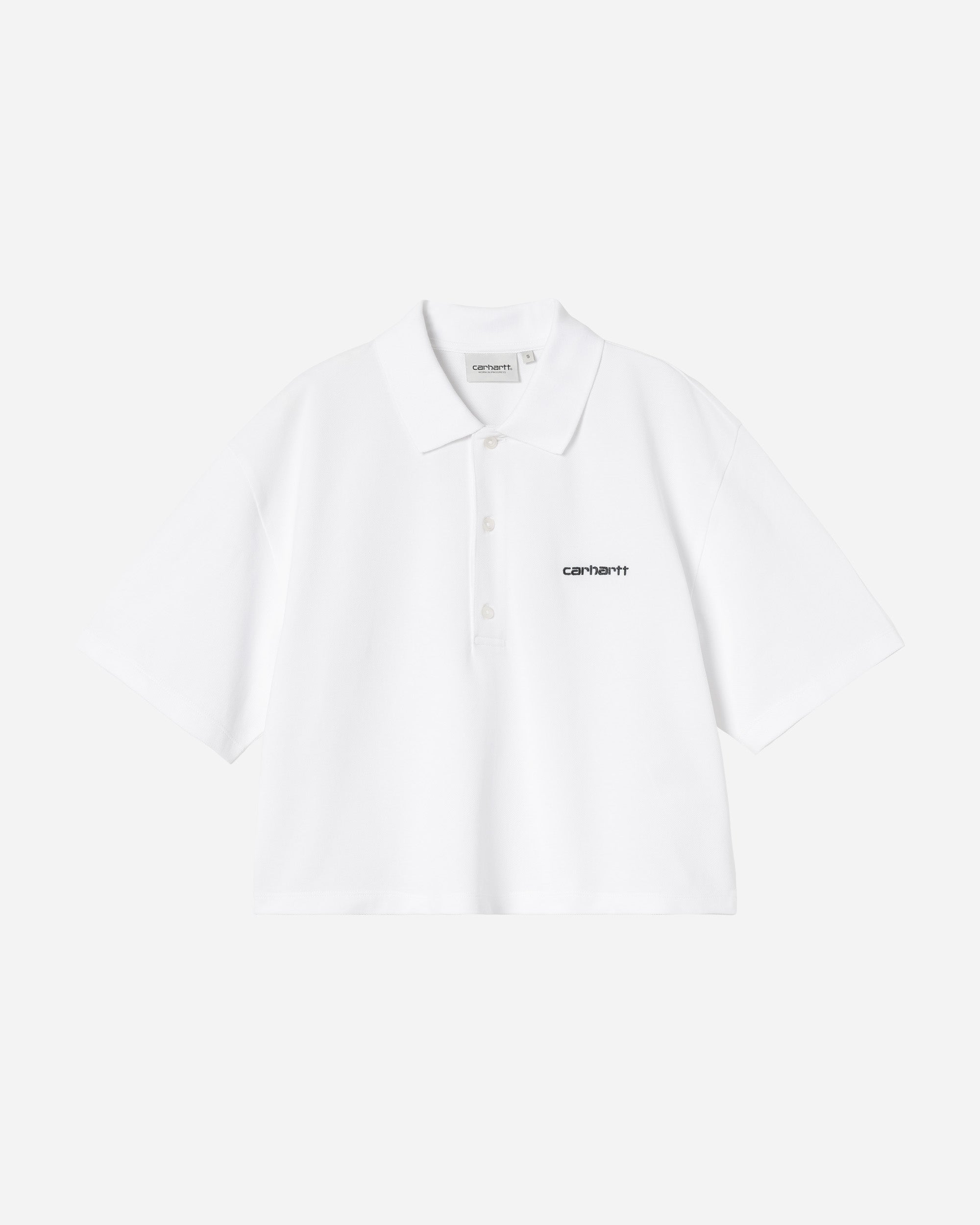 Carhartt WIP Short Sleeve Carhartt Script Polo White / Black I034553-00A.XX