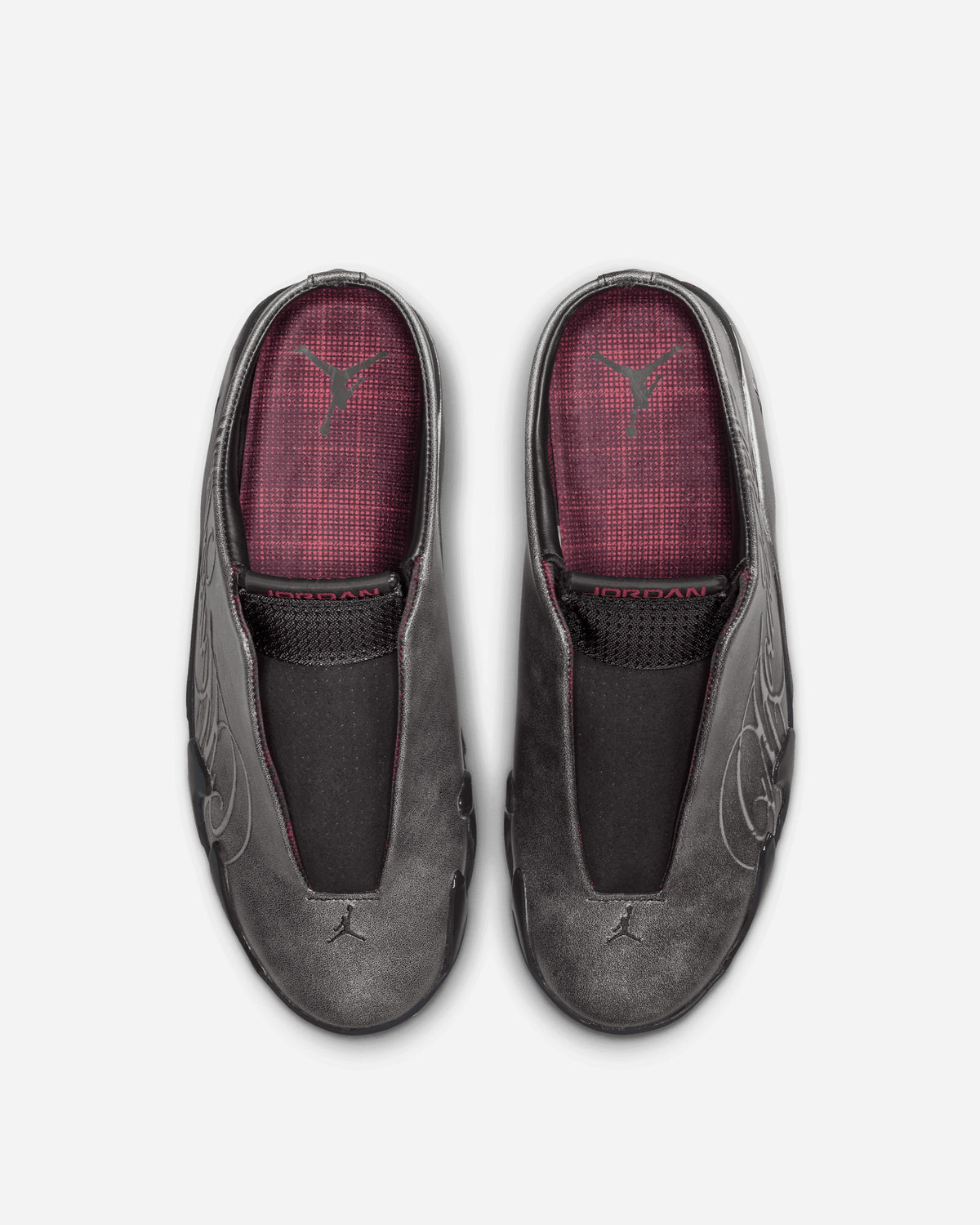 Jordan Brand Jordan Brand x Mowalola Air Jordan 14 Retro Mule BLACK/MTLC SILVER-BURNT RED IR0908-001