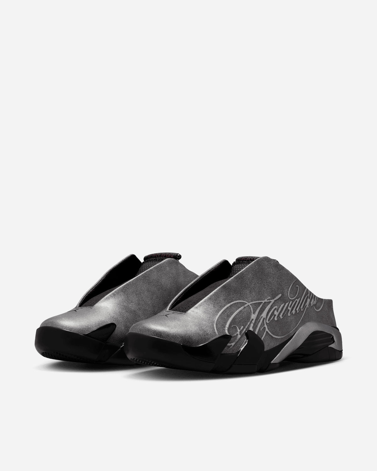 Jordan Brand Jordan Brand x Mowalola Air Jordan 14 Retro Mule BLACK/MTLC SILVER-BURNT RED IR0908-001