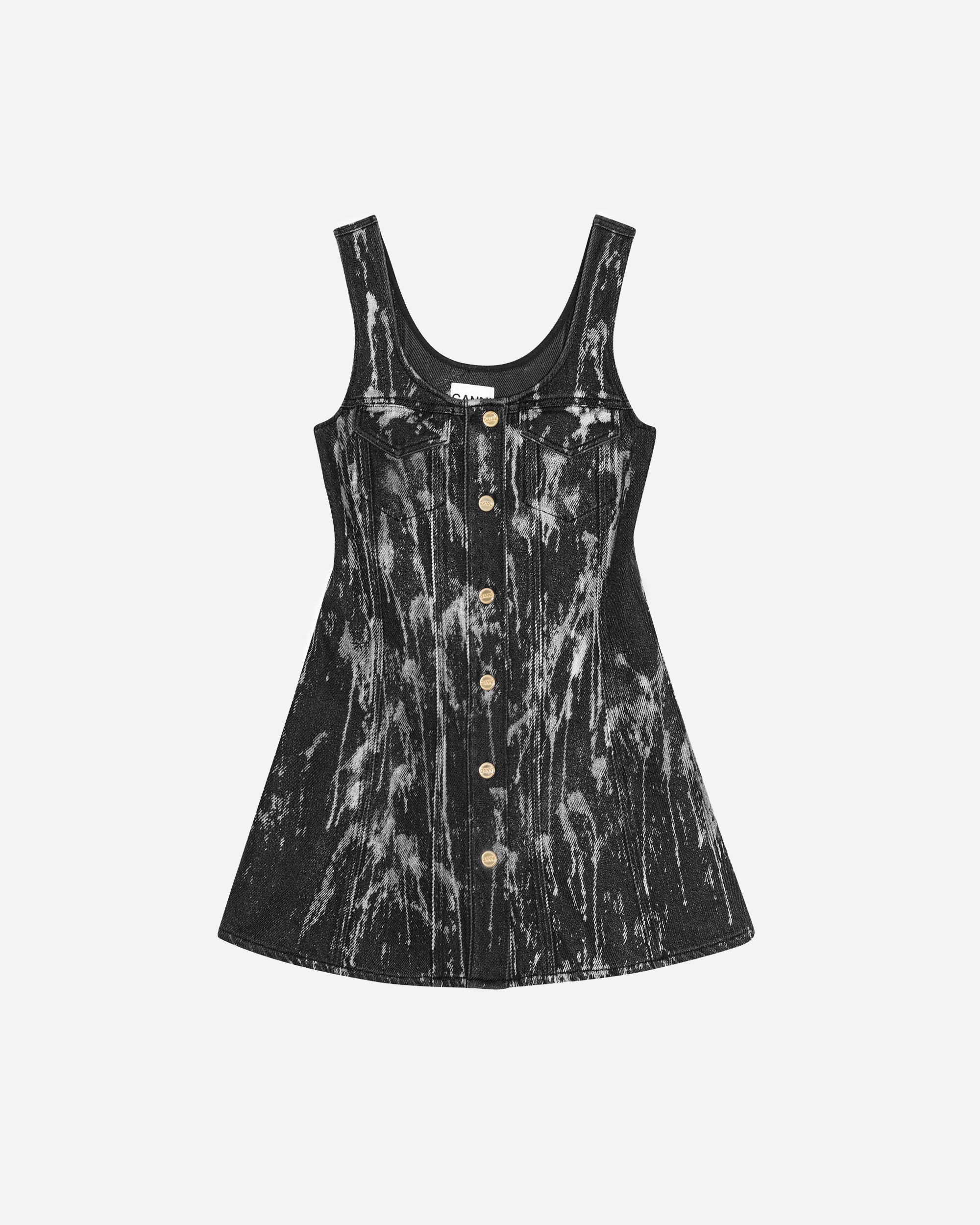GANNI | Heavy Denim Mini Dress | Black Dresses - 32 GANNI | Heavy Denim Mini Dress | Black Dresses - 32