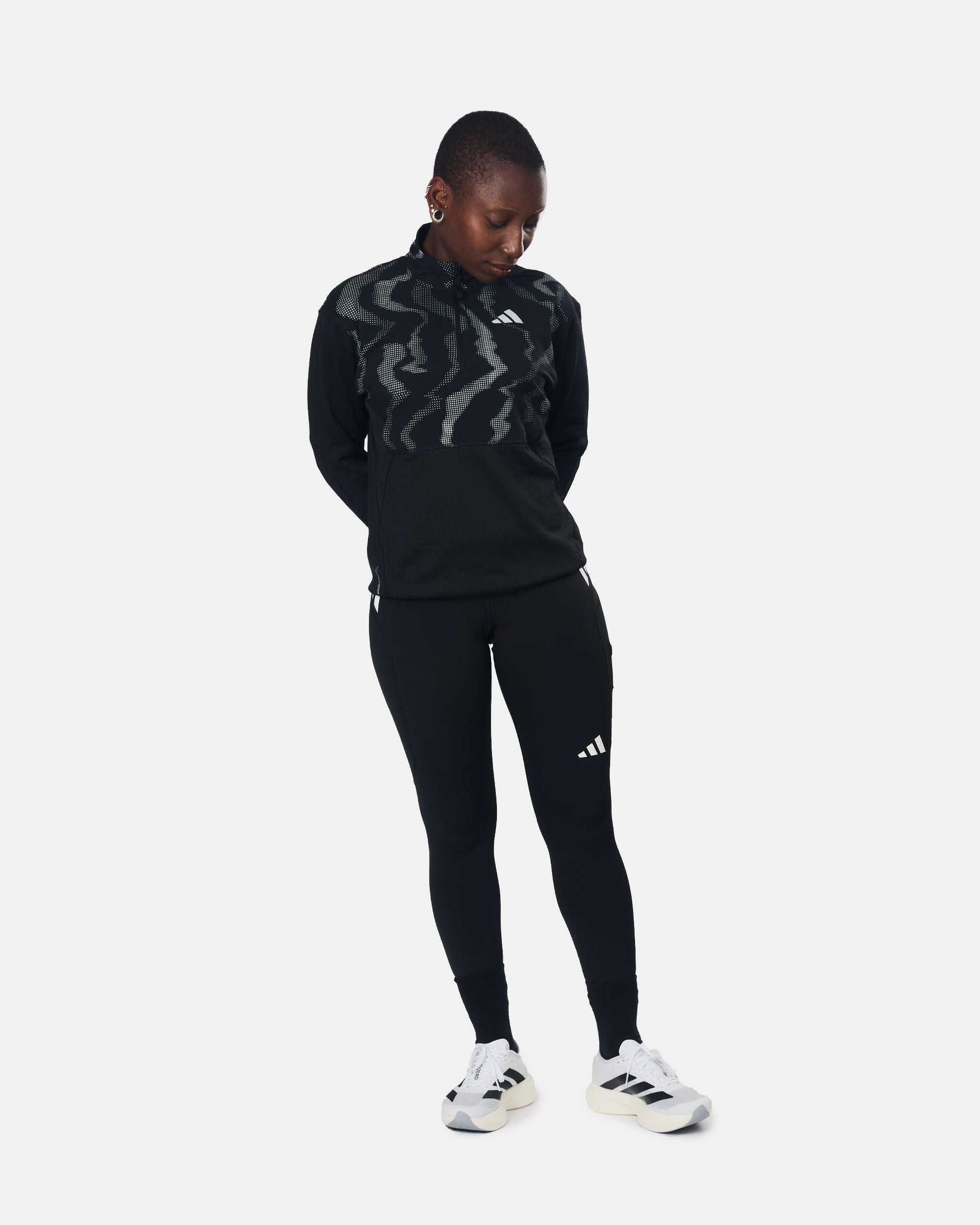 Adidas Running Ultimate Hi Vis Reflective 1/2 Zip Black JN7143