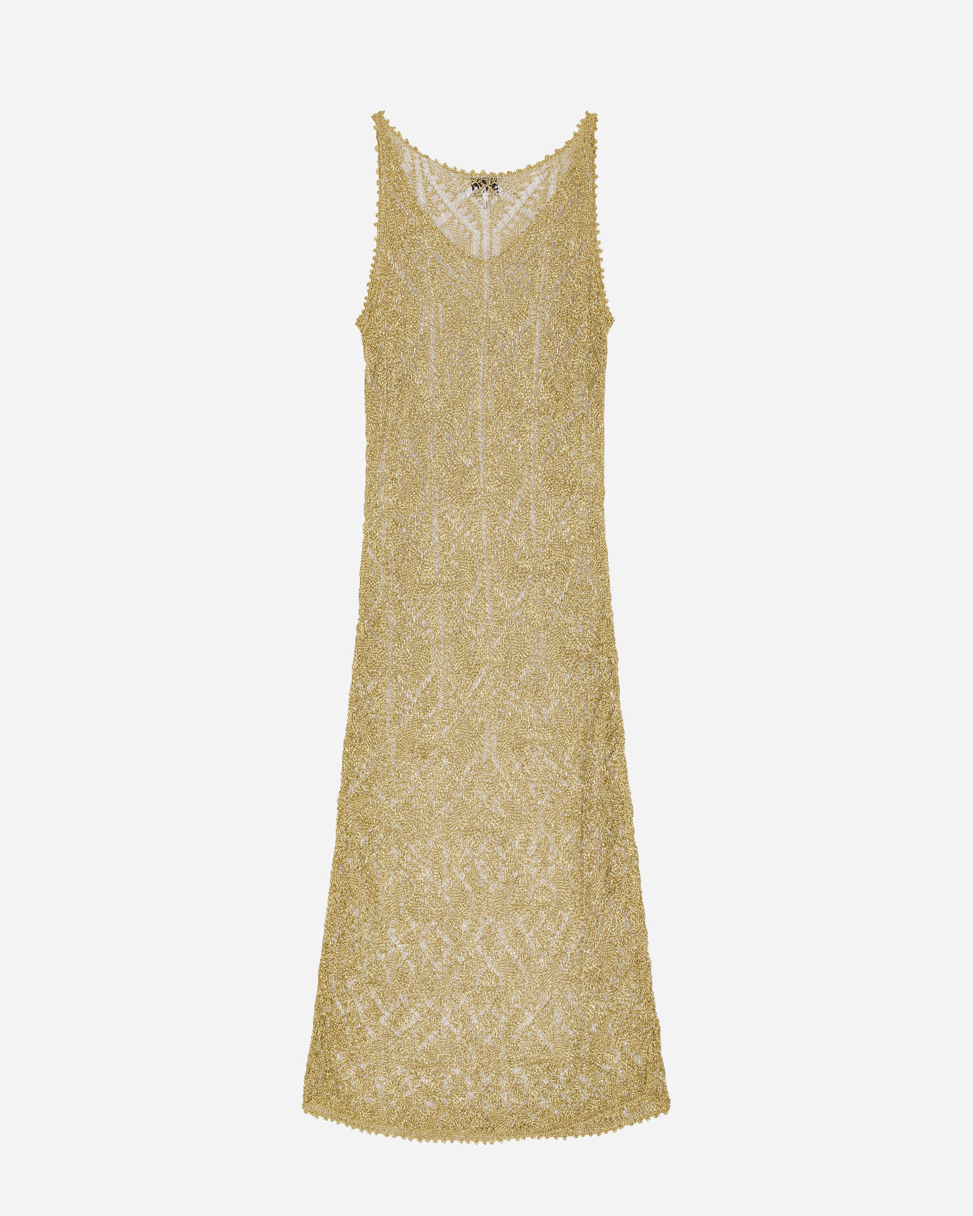 Ganni Metallic Strap Dress Golden K2234