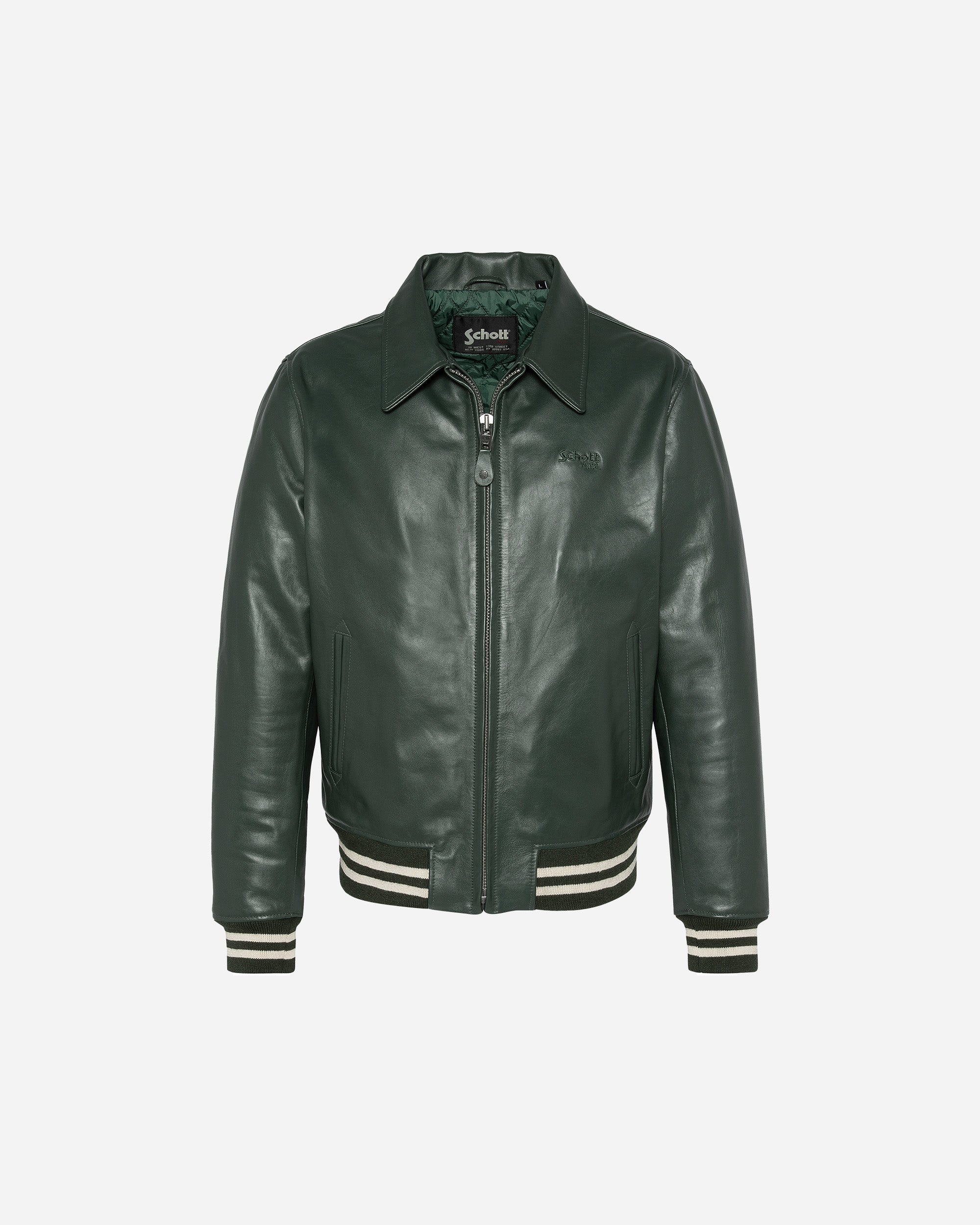 Schott Blouson Cuir GREEN LC5100RIBSTP-GREEN