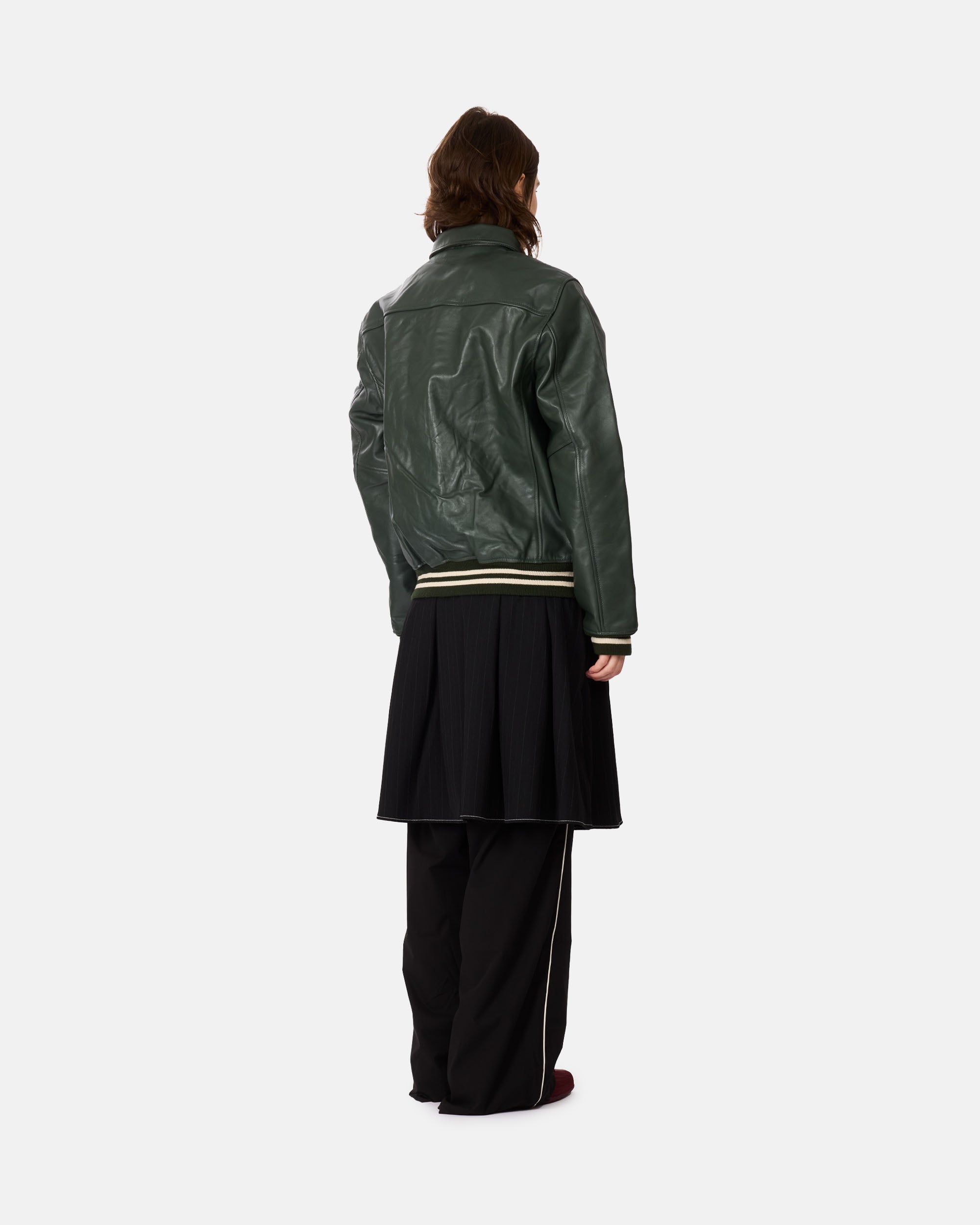 Schott Blouson Cuir GREEN LC5100RIBSTP-GREEN