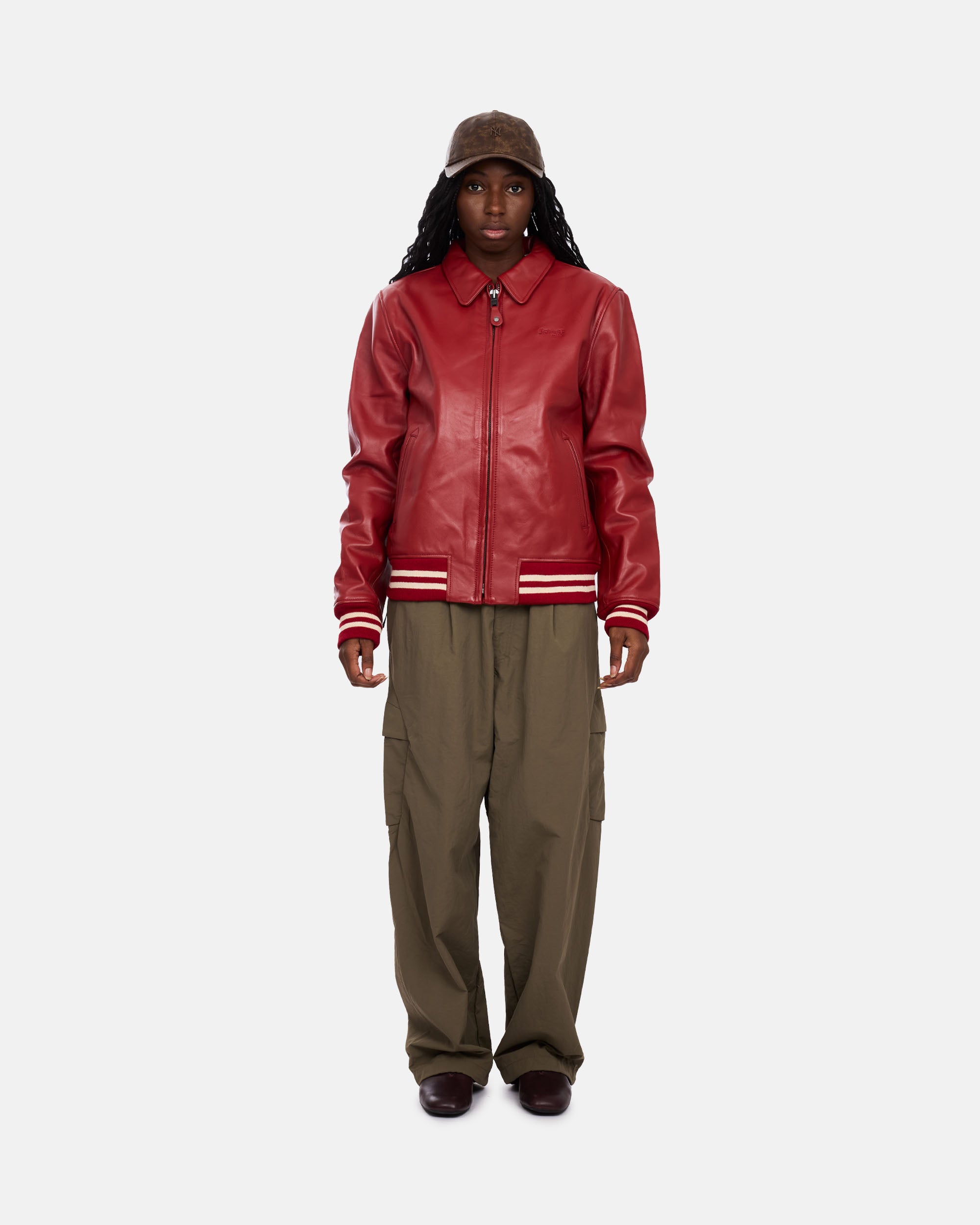 Schott Blouson Cuir RED LC5100RIBSTP-RED