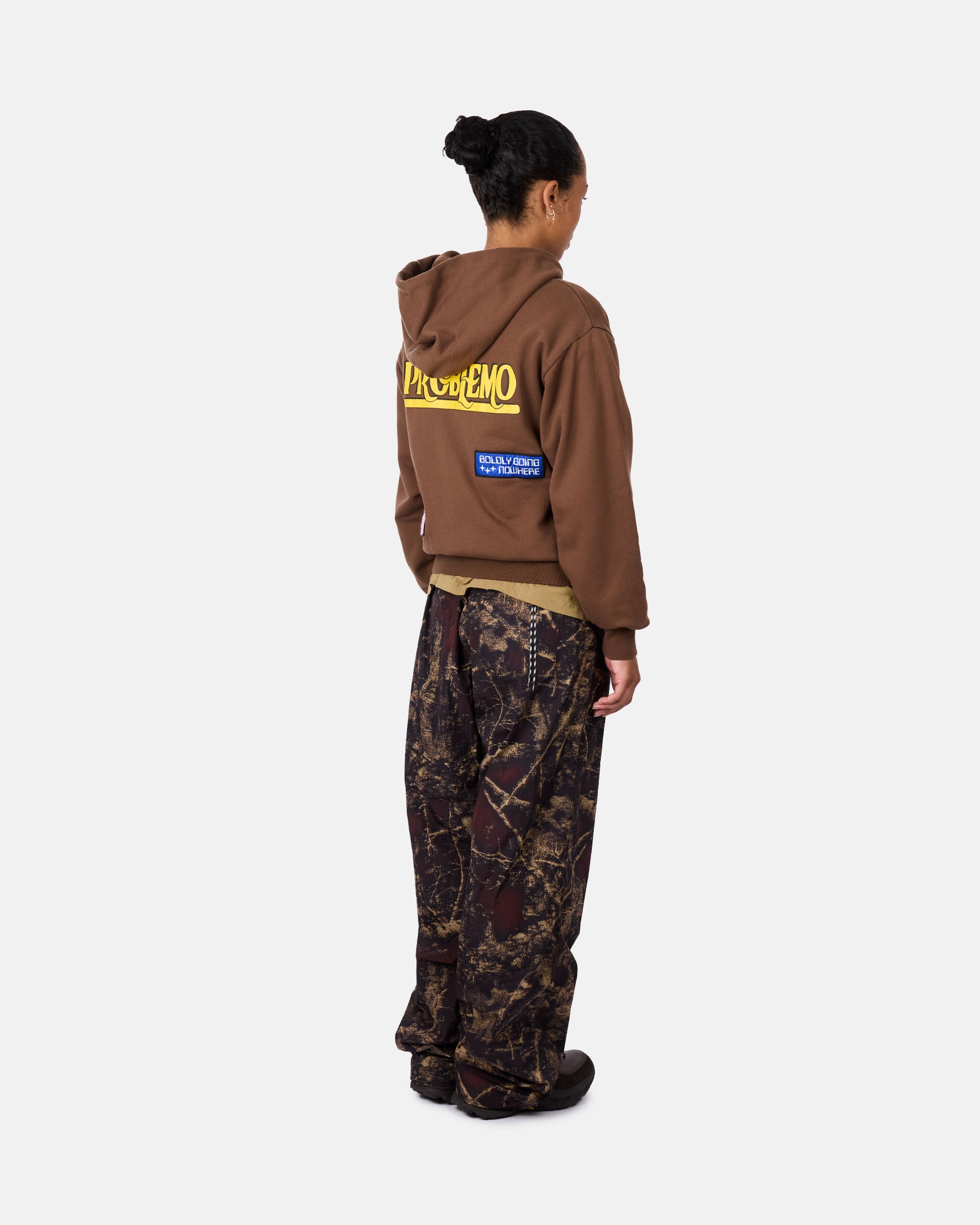No Problemo Sticker Zip Thru Hoodie Brown NP2003304