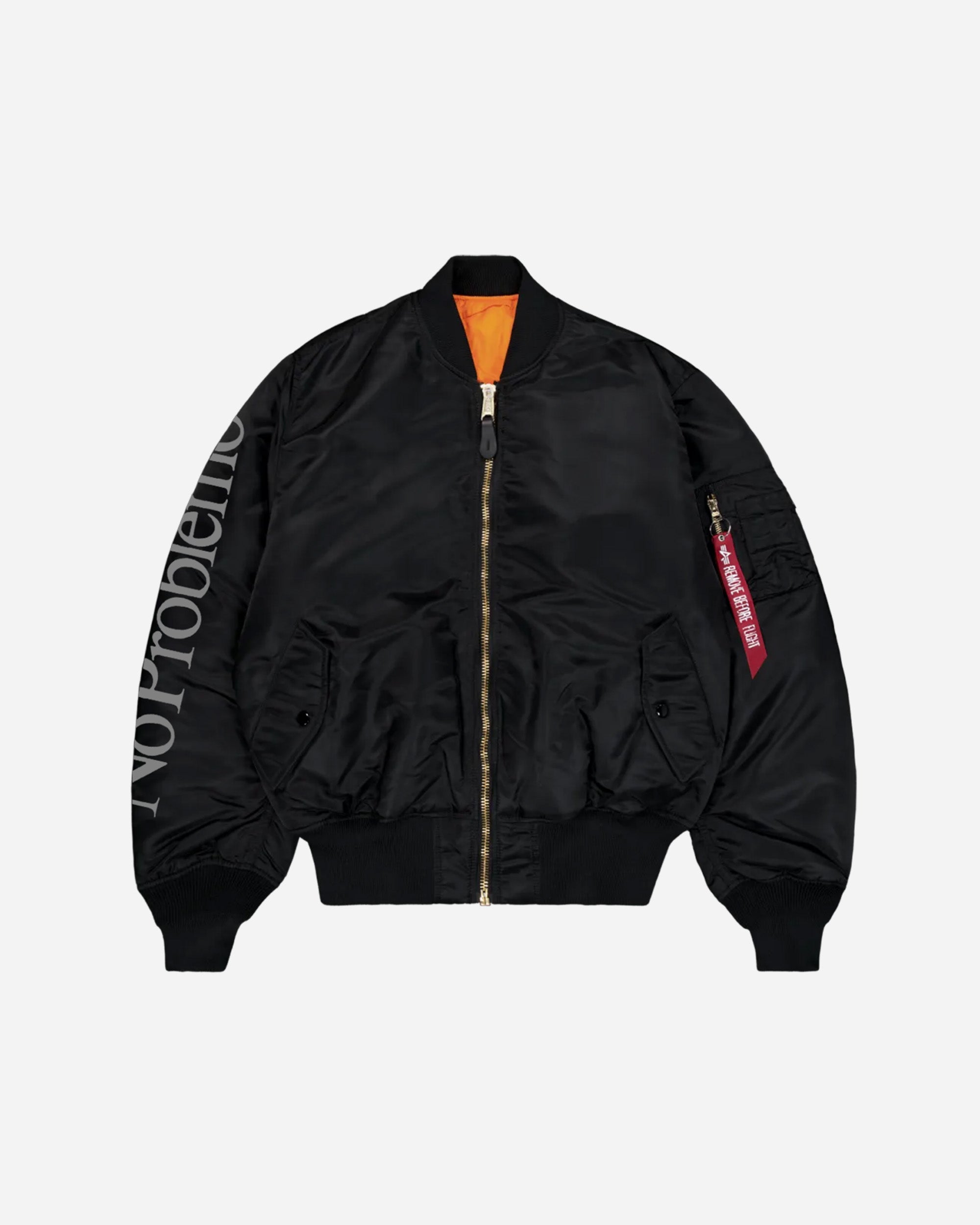 No Problemo Alpha Industries No War MA-1 Jacket Black NP7113504-BLK