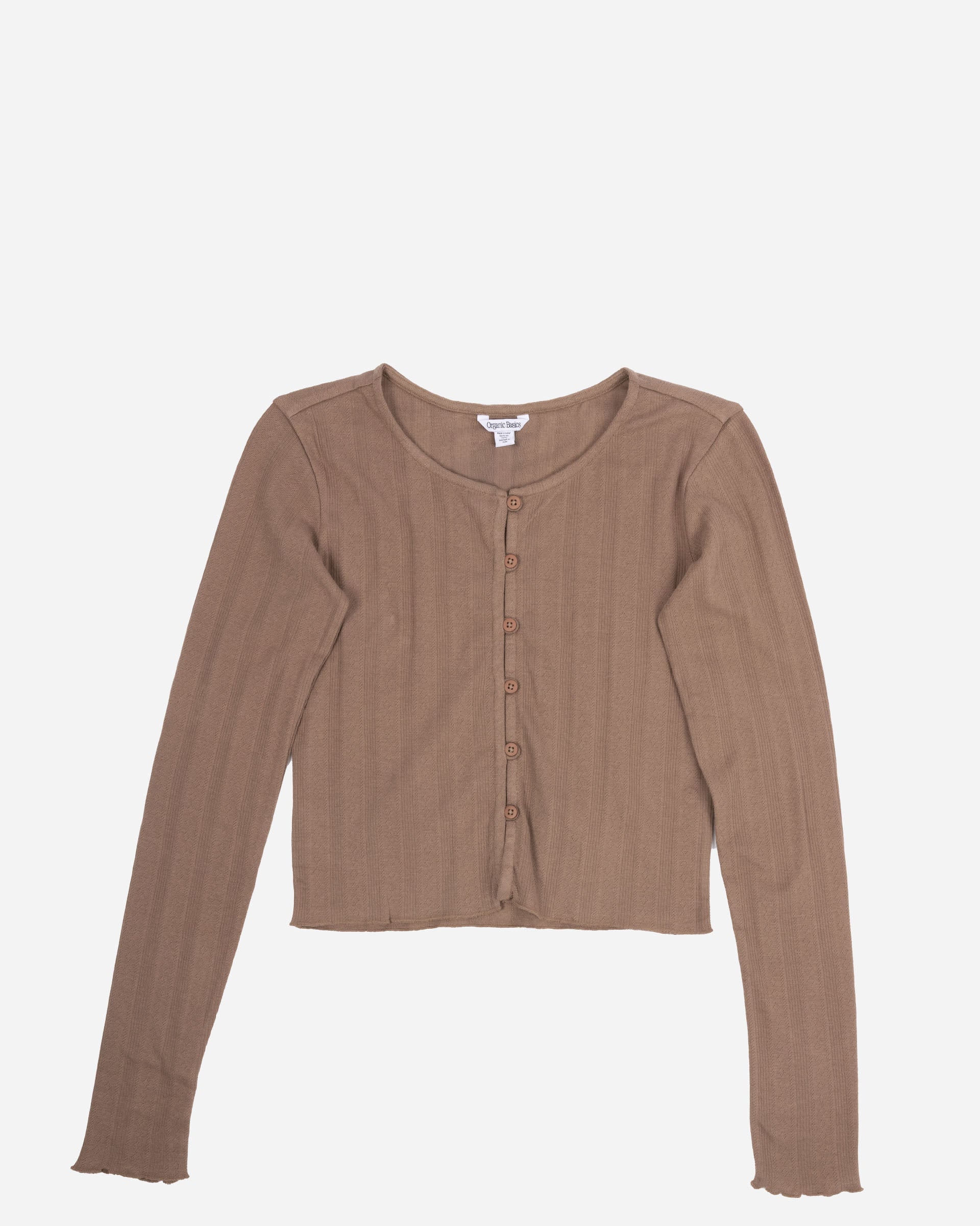 Organic Basics Pointelle Cardigan Clay OB410114