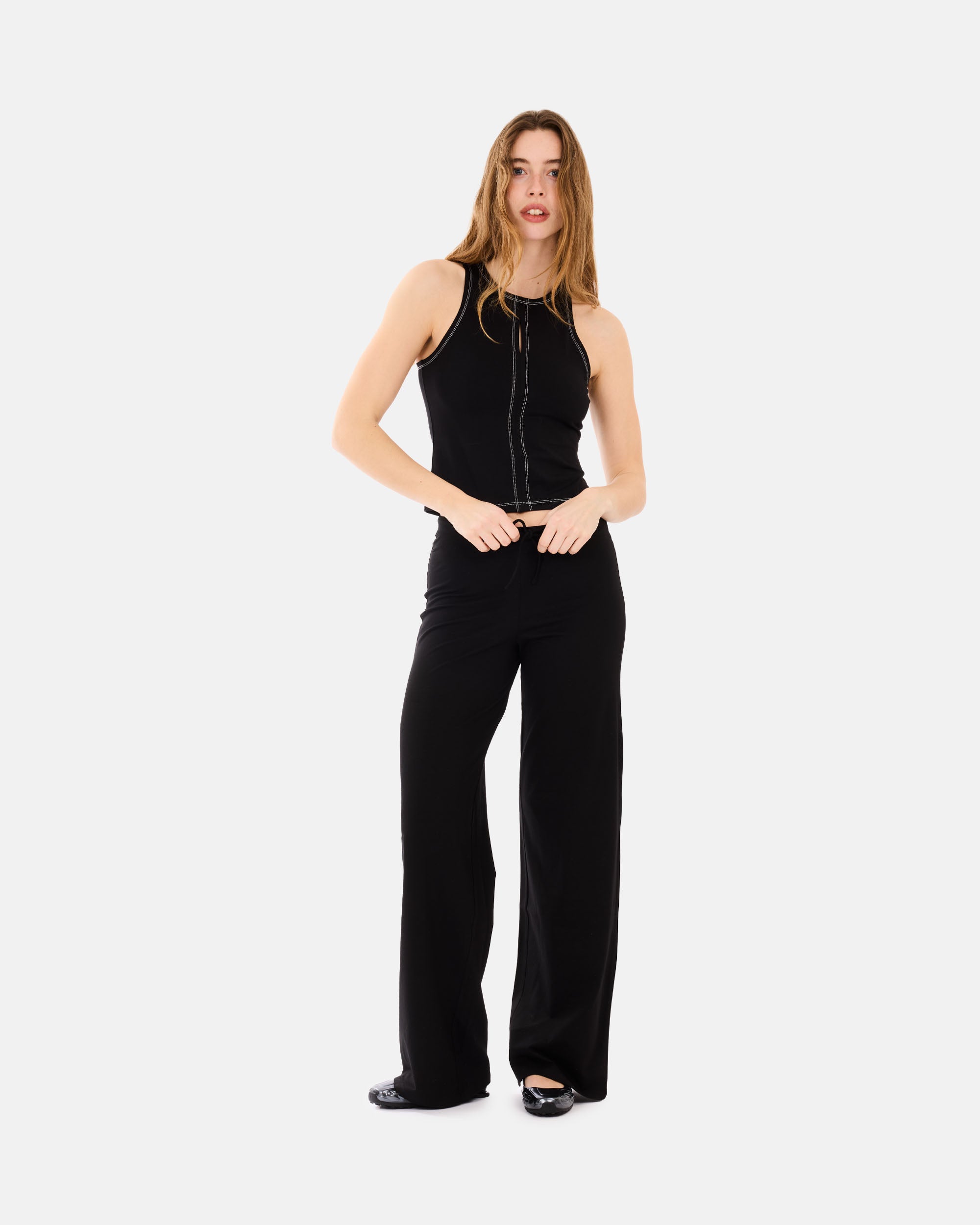 Organic Basics Core Cut-Out Tank Black OB410117-Black
