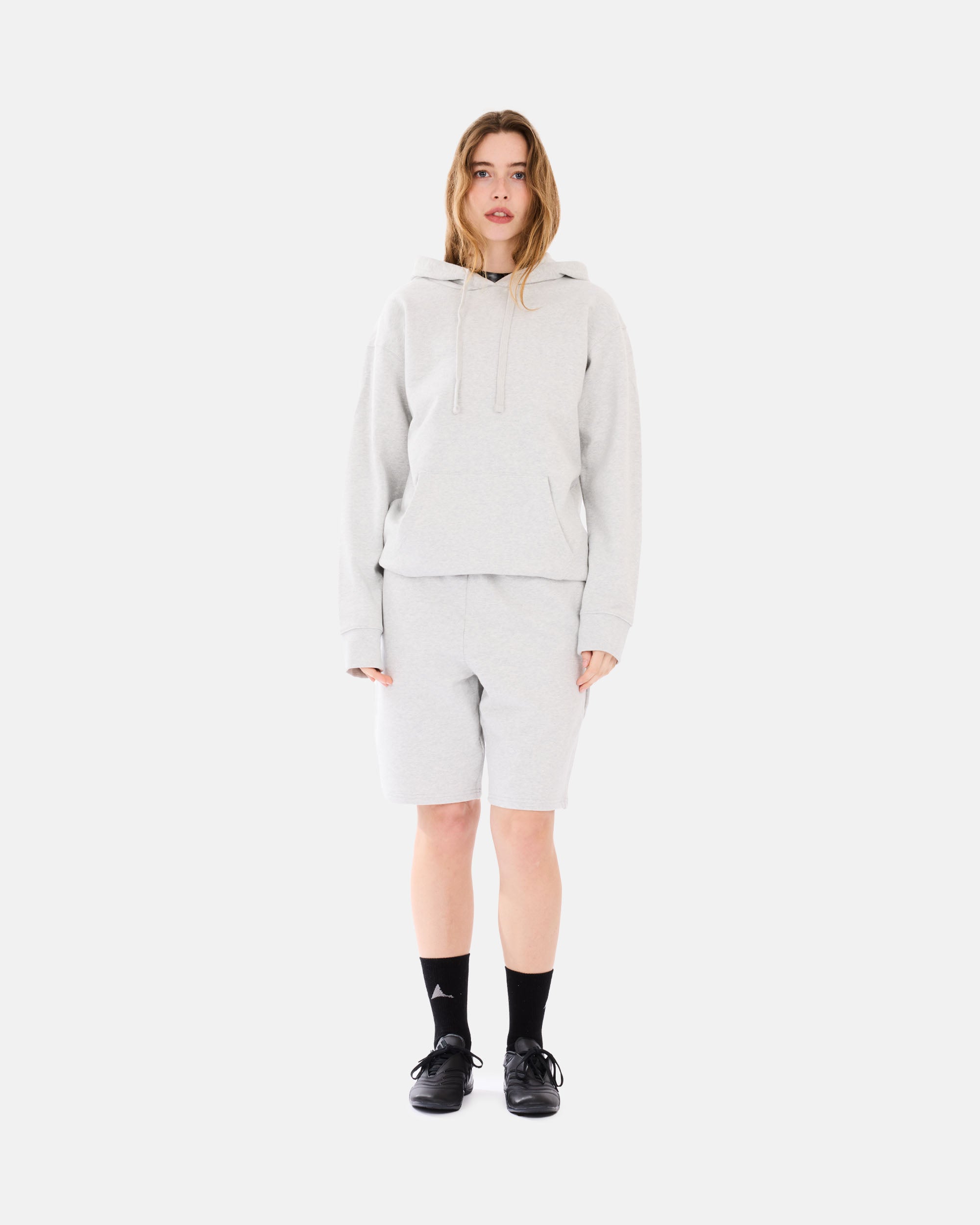 Organic Basics Weekend Boxy Fit Hoodie Misty Grey Melange OB450009