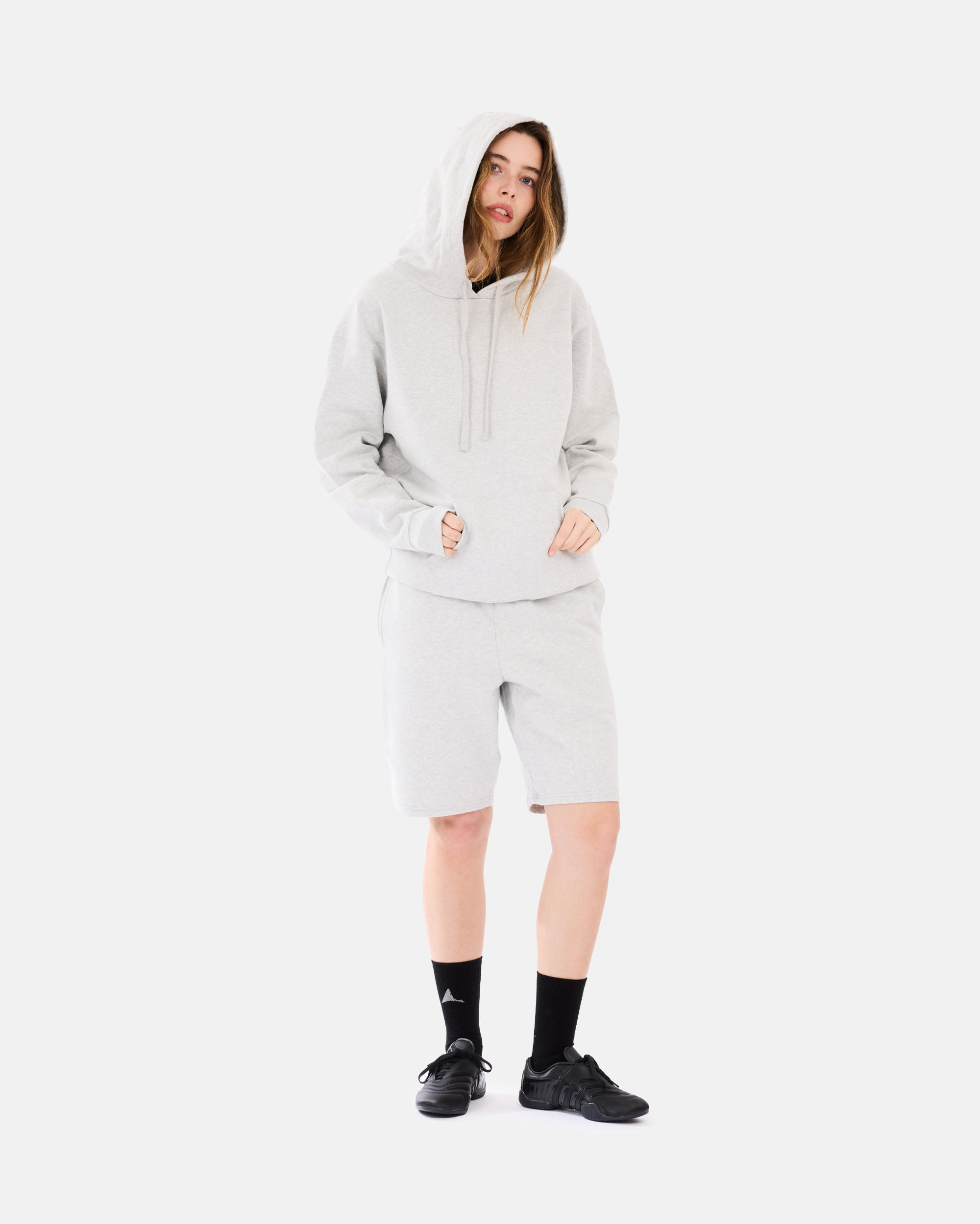 Organic Basics Weekend Boxy Fit Hoodie Misty Grey Melange OB450009
