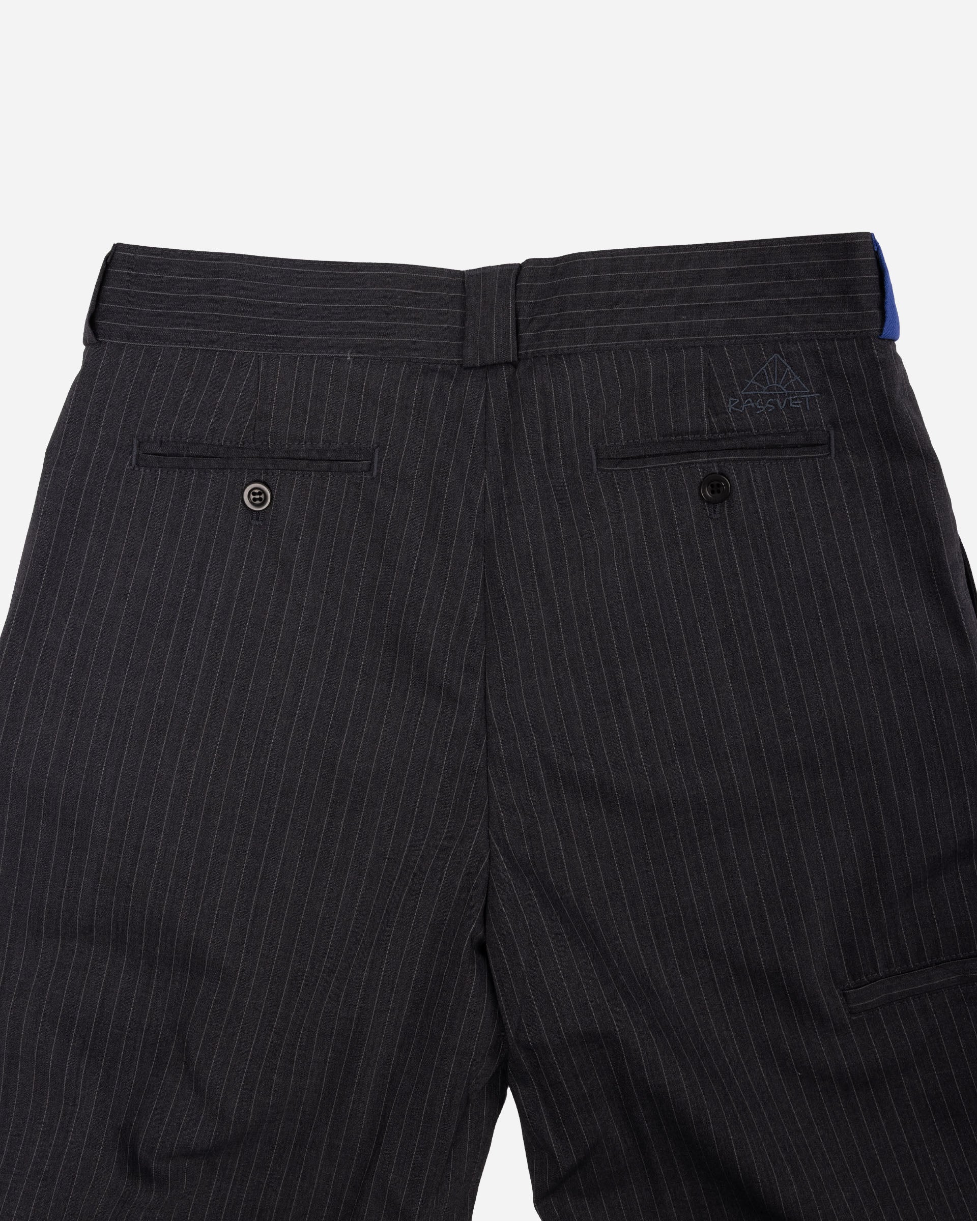 RASSVET PIN STRIPE SLACKER CHINO PANTS DARK GREY PACC18P006
