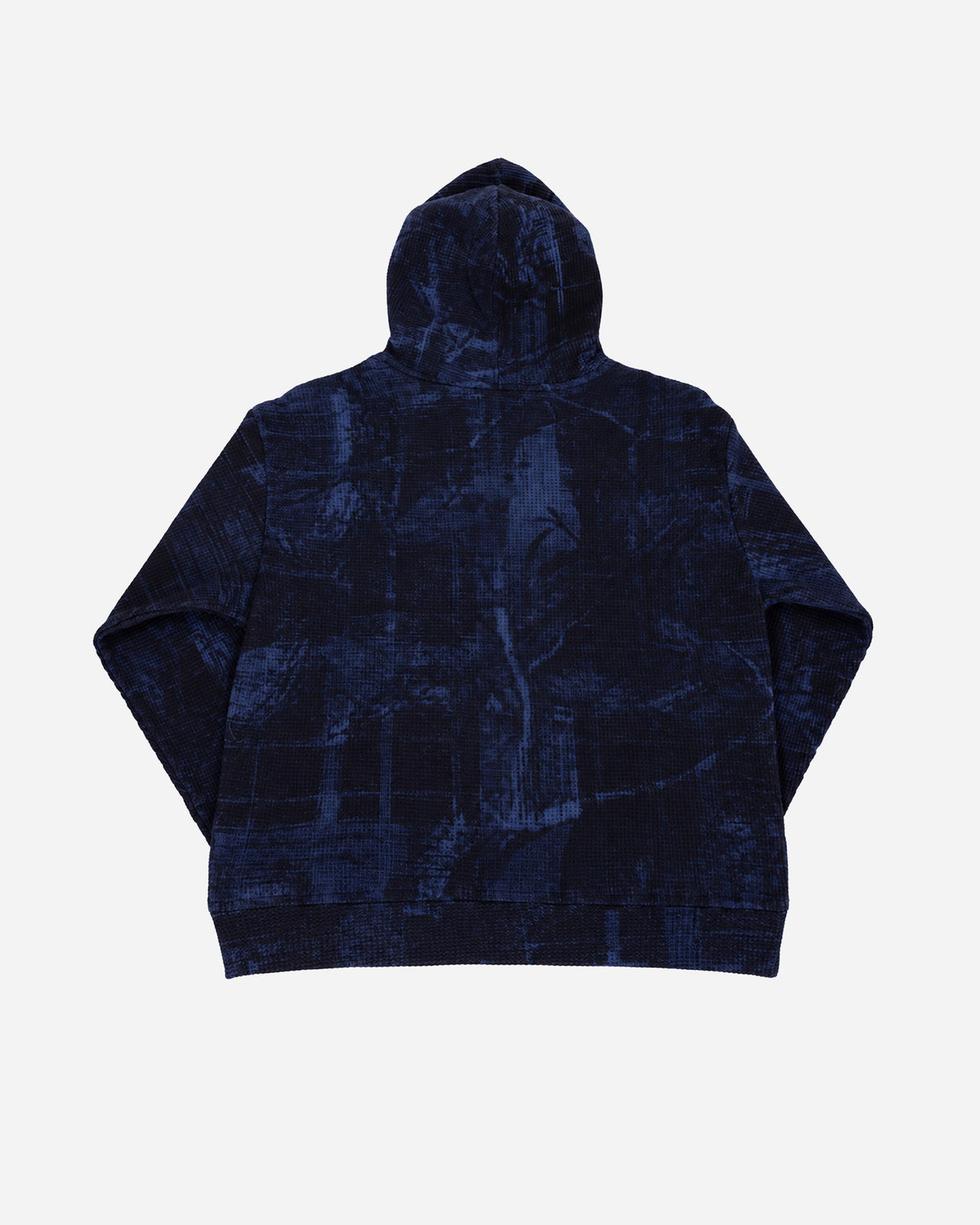RASSVET Concealed Washed Waffle Thermal Zip Hoodie BLUE PACC19T027