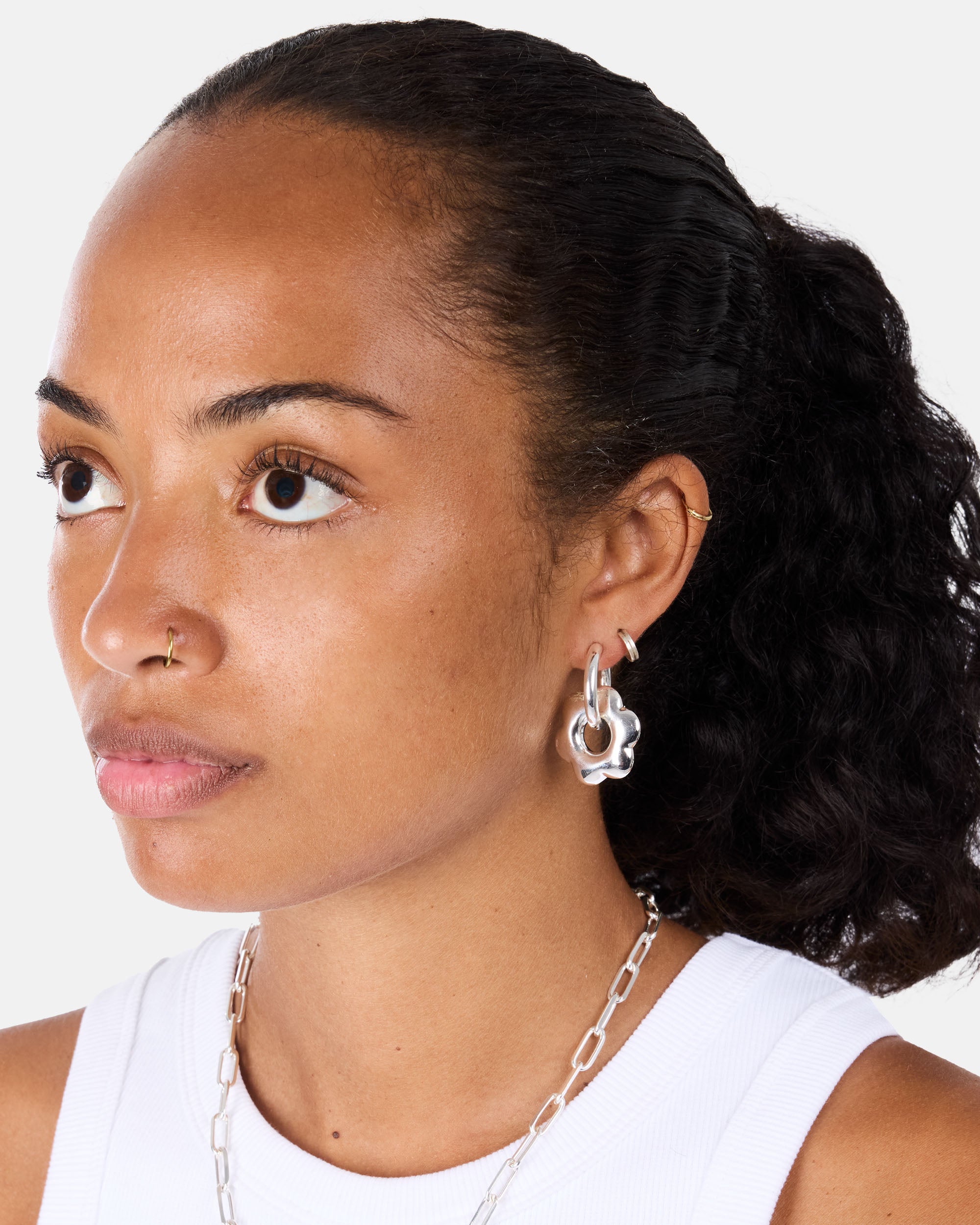 PRAWN Flower Hoop Recycled 925 sterling silver PR-E016