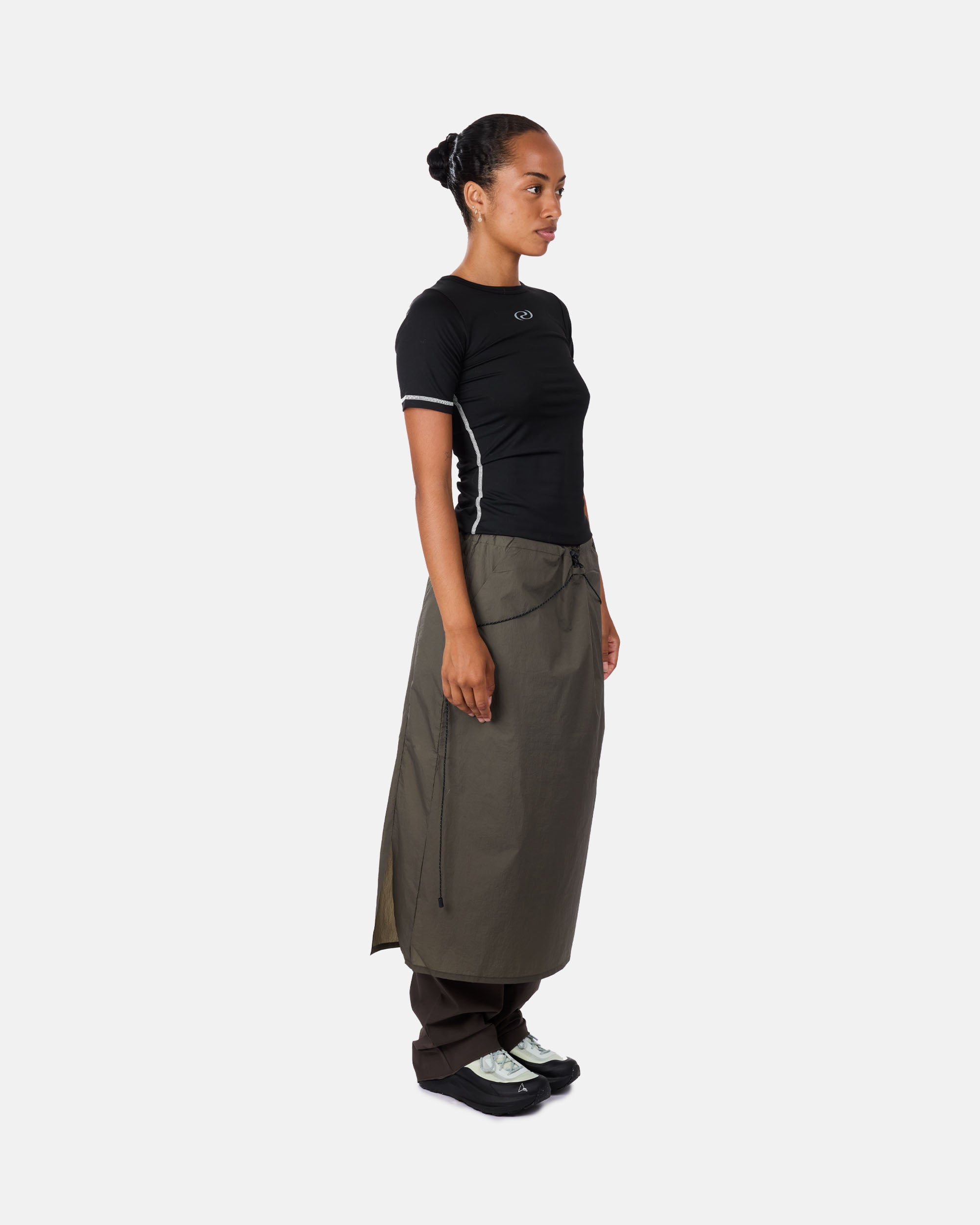 ROA Gly See Through Mid Skirt Olive RBWW050FA28