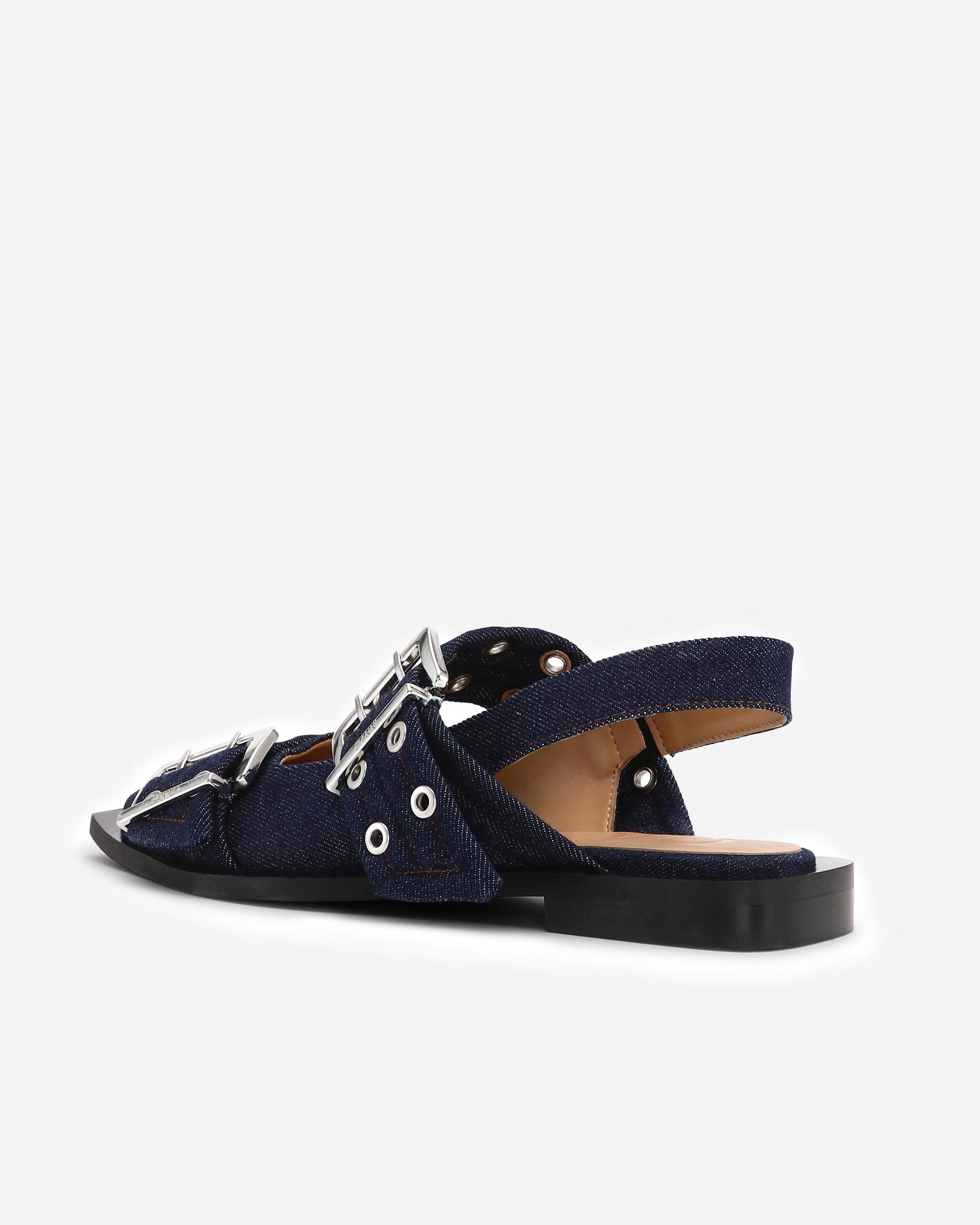 GANNI Feminine Buckle Ballerina Dark Navy S2797