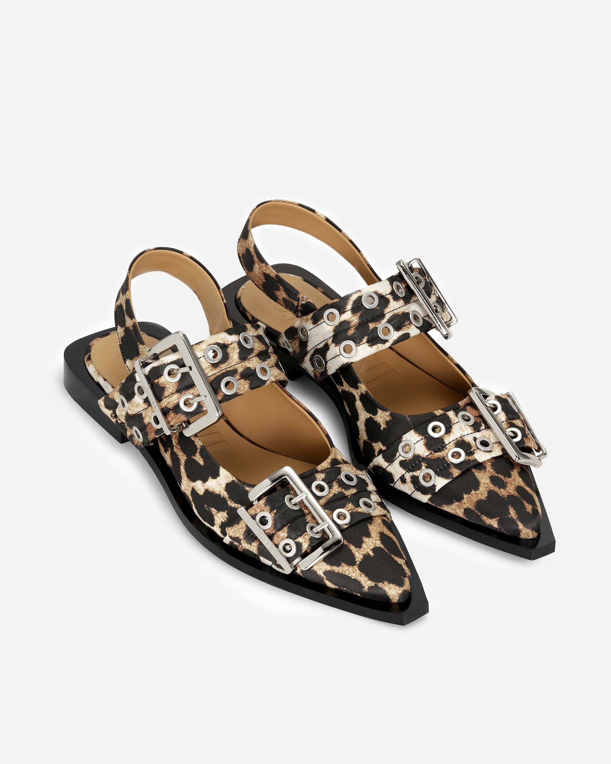 GANNI Feminine Buckle Ballerina Leopard S2947