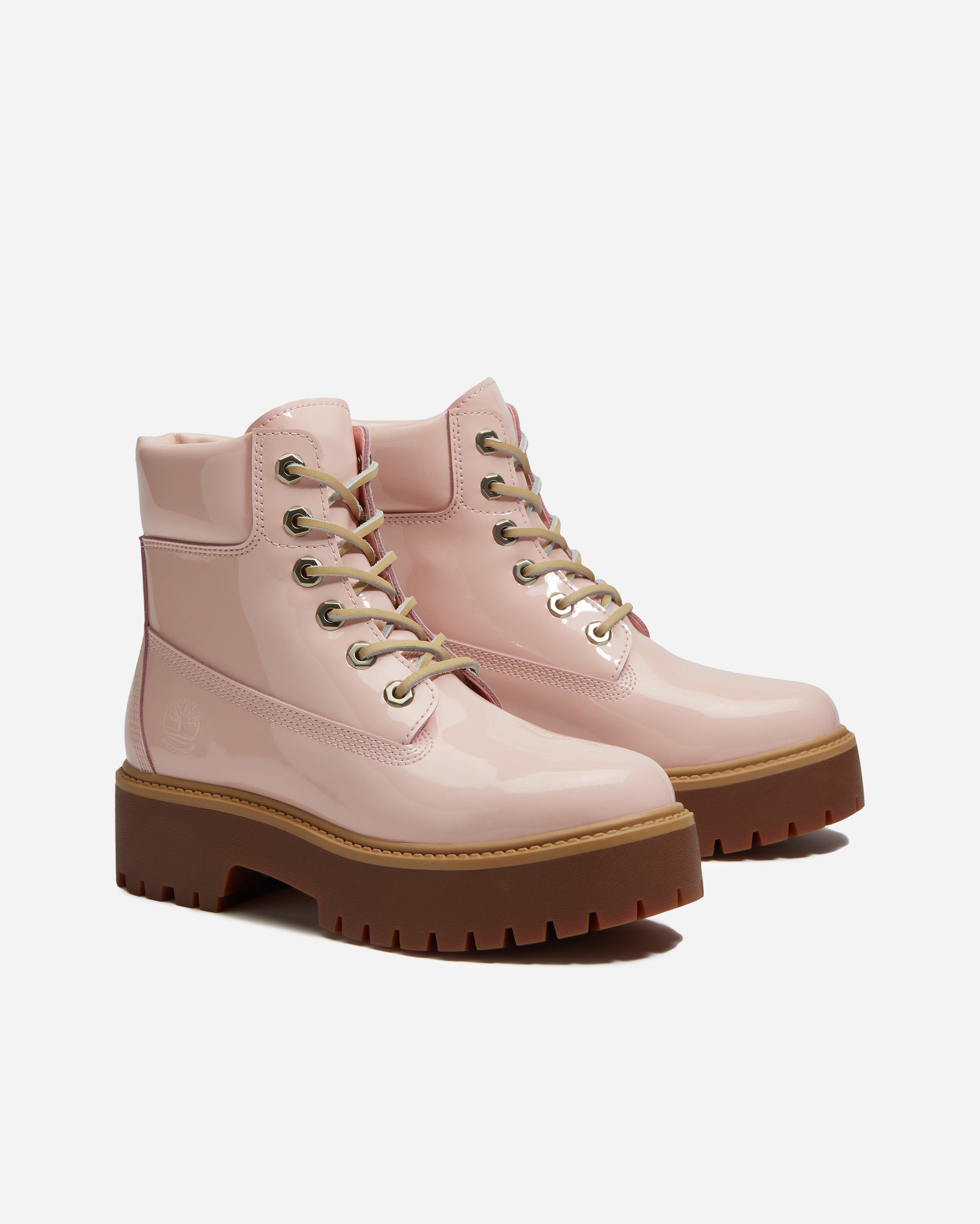 Timberland Stone Streen 6 Inch Lace Up Waterproof Boot LIGHT PINK PATENT TB0A2H3CA5H1