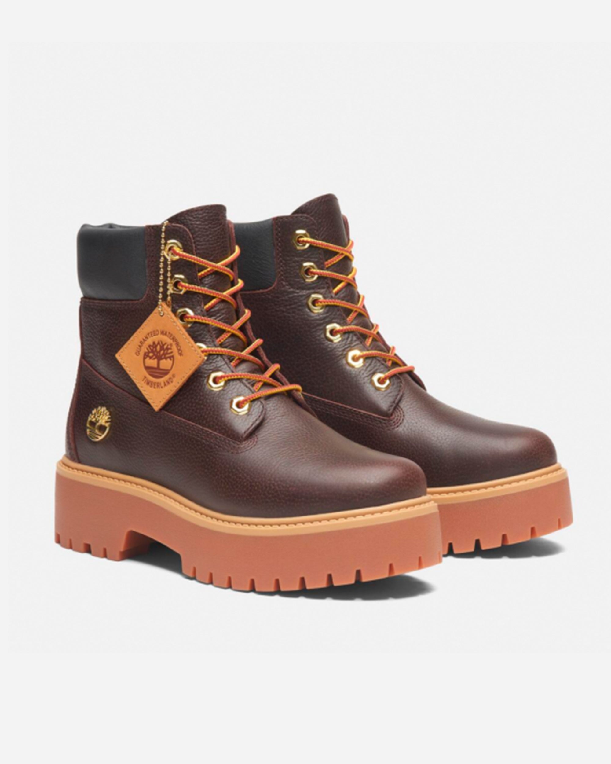 Timberland Stone Street 6 Inch Lace Up Waterproof Boot DARK BROWN