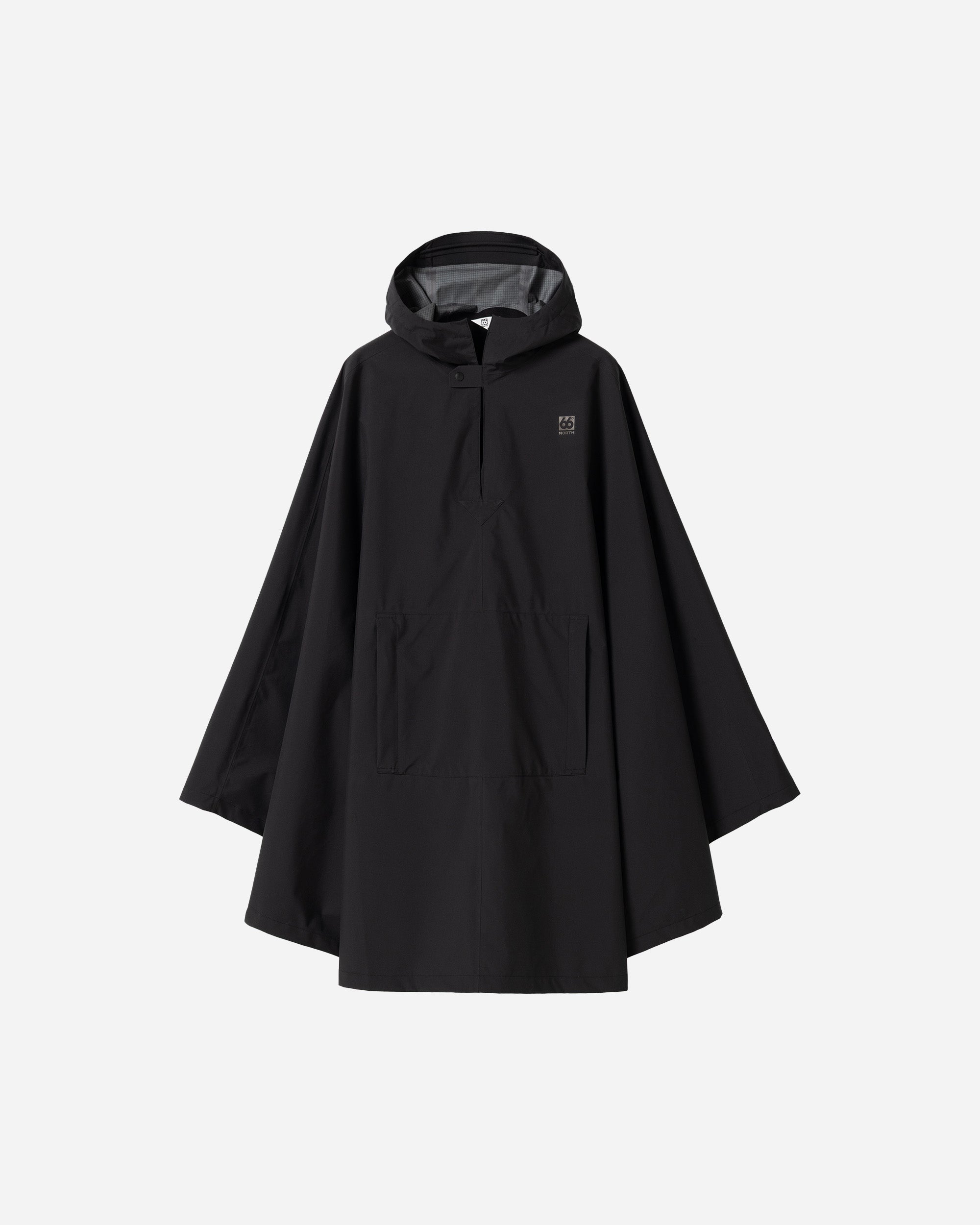 66°North Adalvik Packable Rain Poncho Black W11453-900