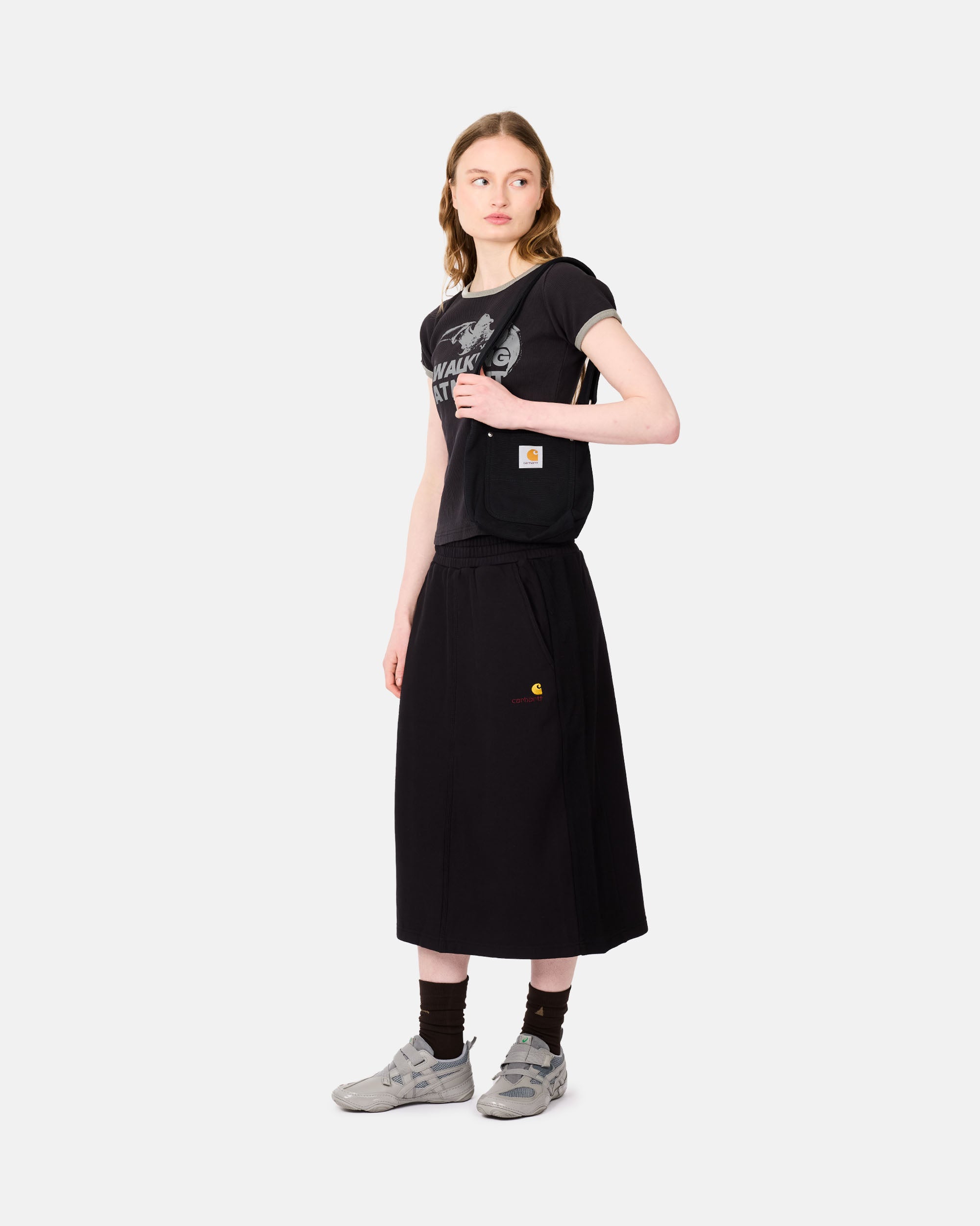 ROA Guniy Ribbed Baby Tee Washed Black YBWW017JY06