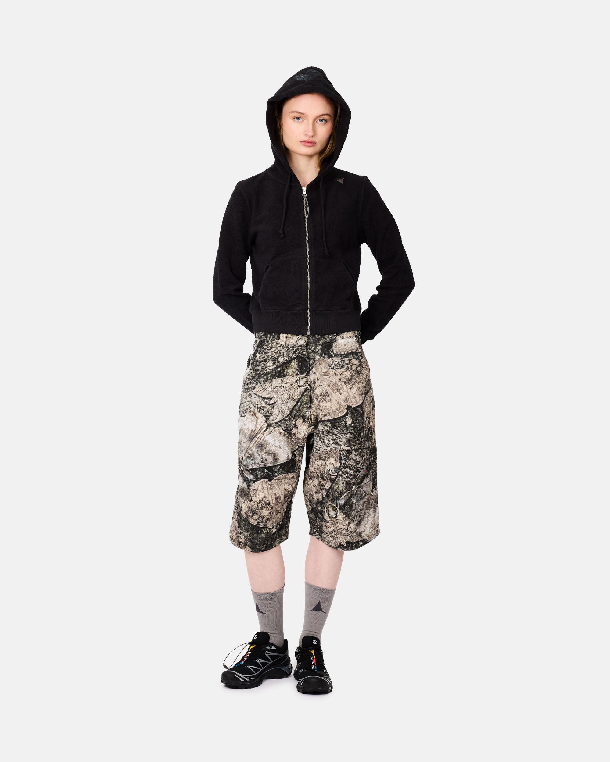 ROA Guniy Inside Out Zip-Up Baby Hoodie Washed Black YBWW031JY12