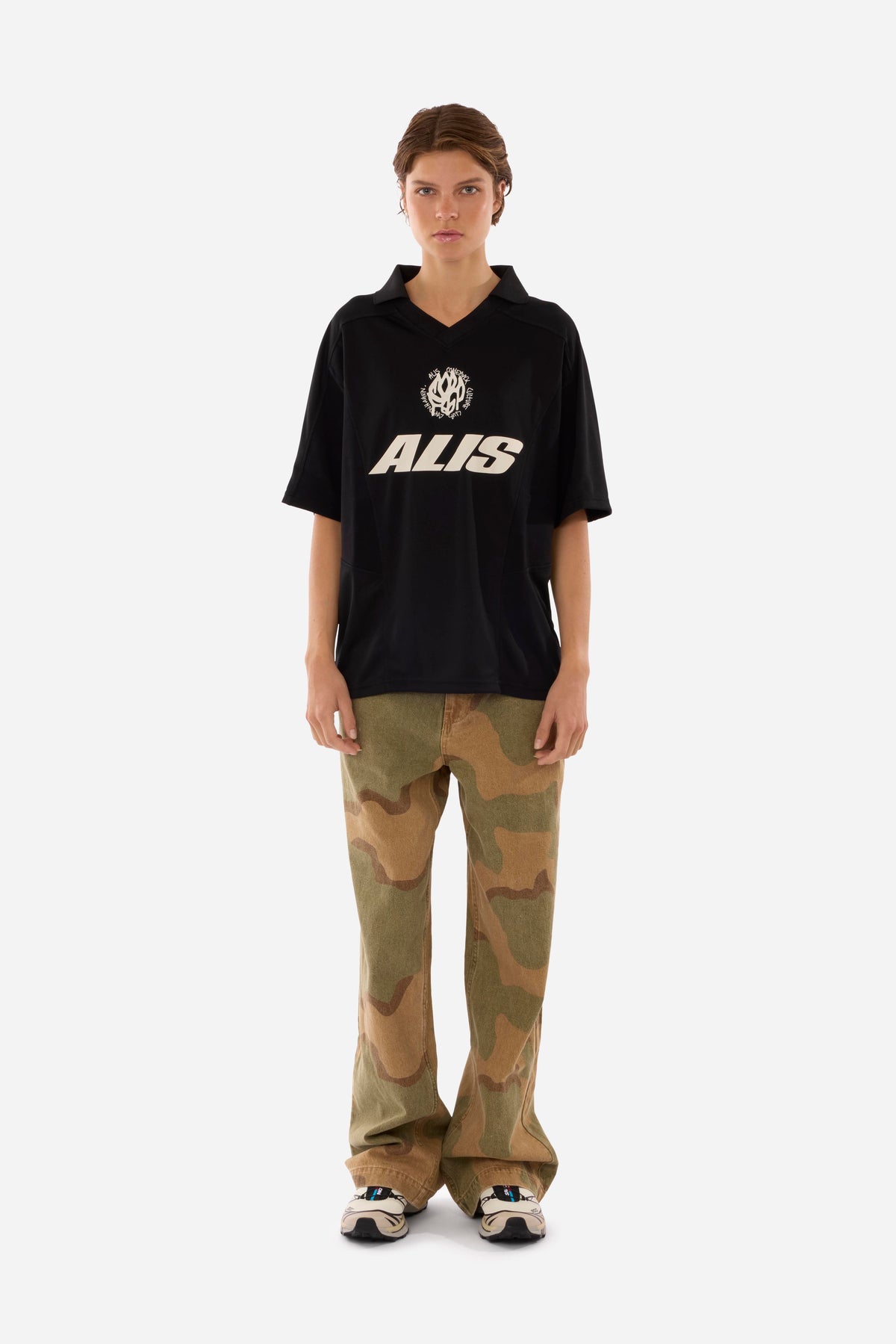 ALIS Wizzy Polo Jersey BLACK + GREY 166-36