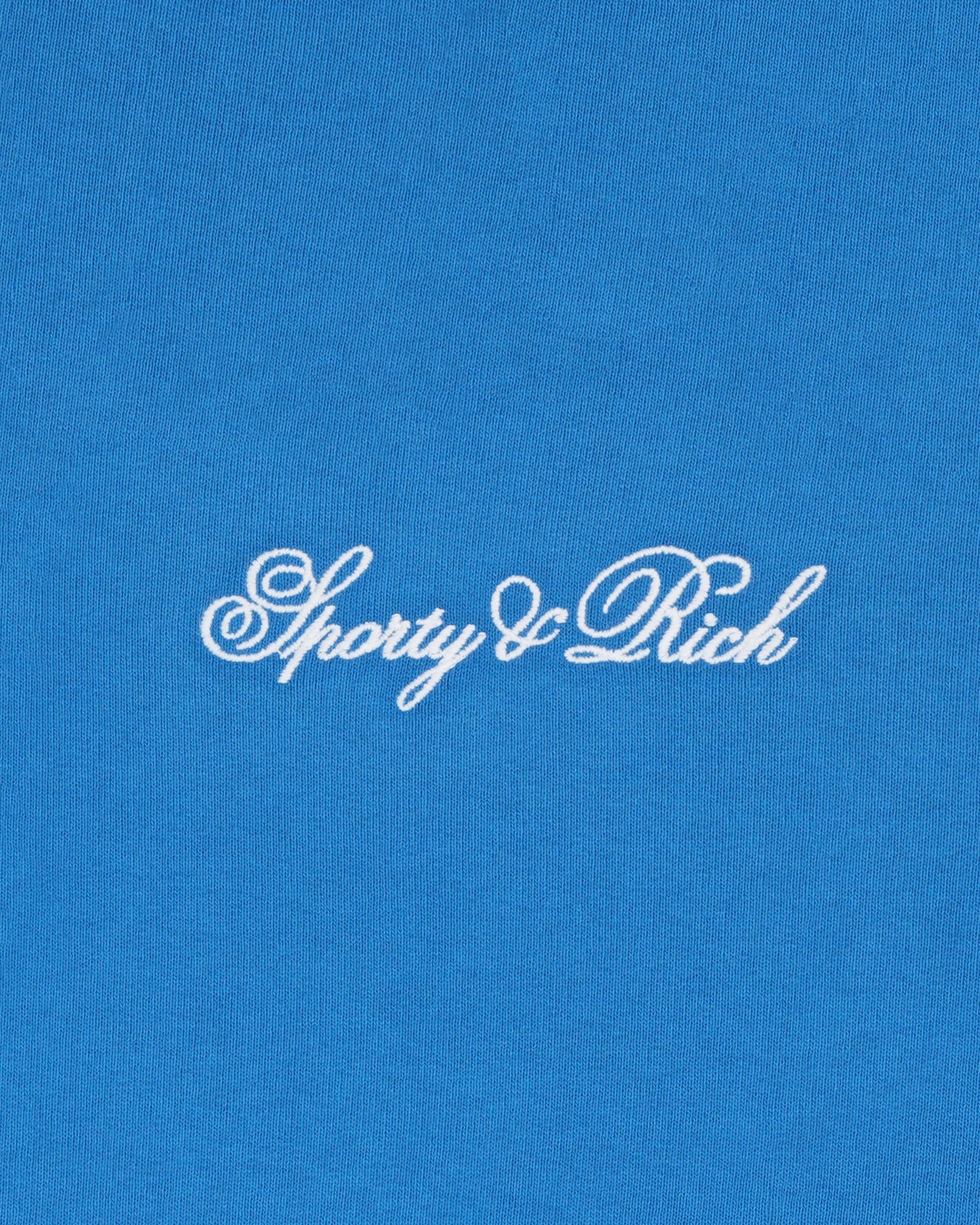 Sporty & Rich Cursive Logo Embroidered Disco Short Royal Blue SH853RB
