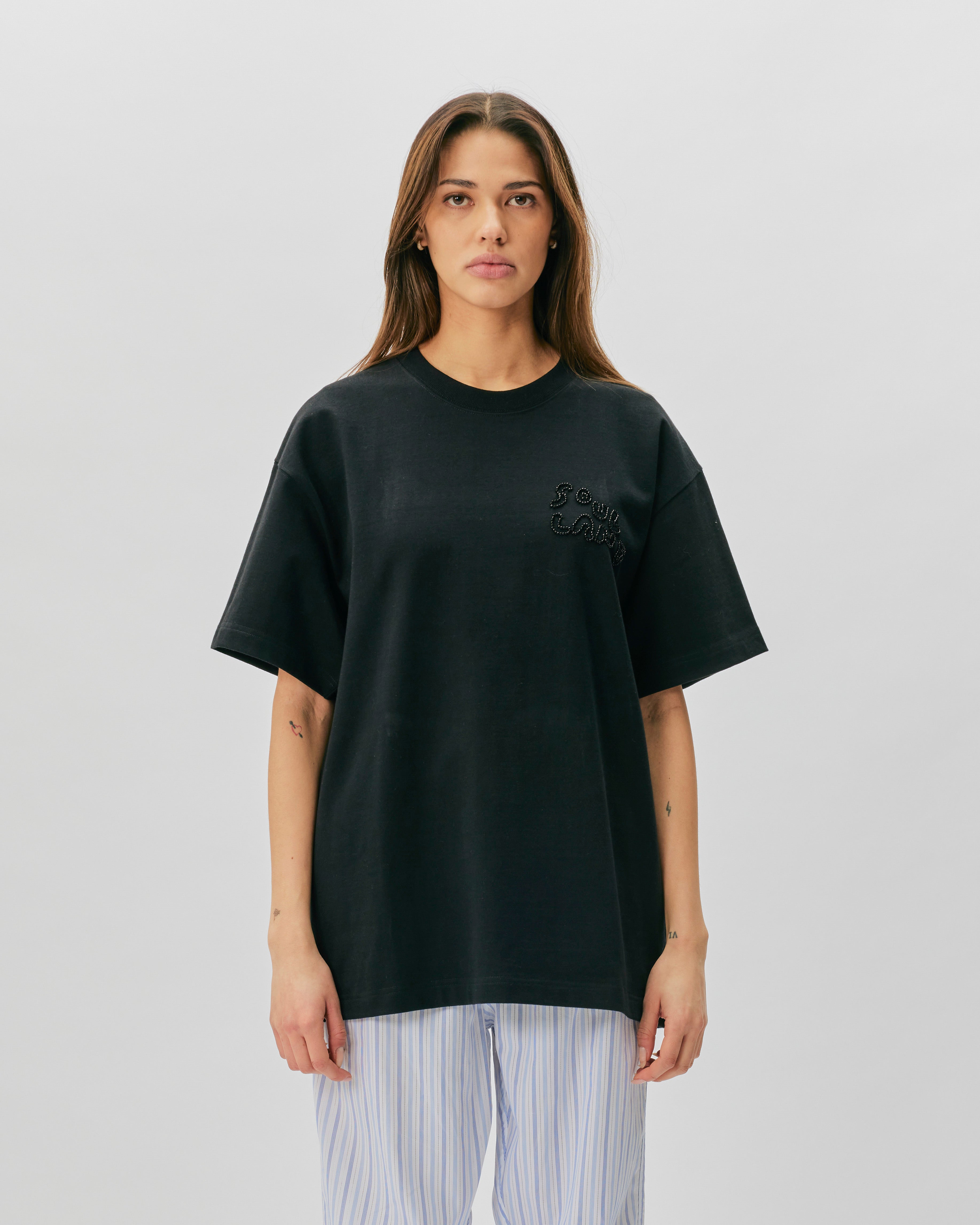 SOULLAND Kai beaded T-shirt Black 41000-1262-BLK