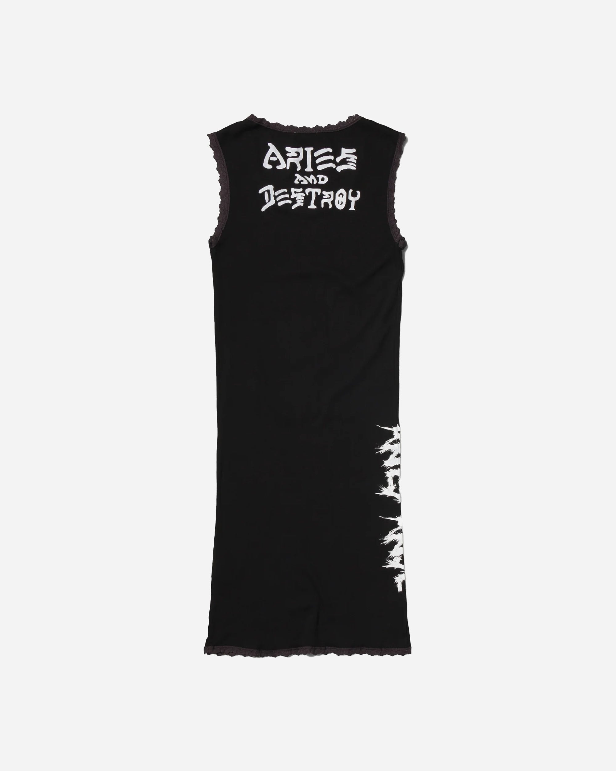 ARIES Hardcore Lace Trim Vest Dress Black SUAR50060X-BLK