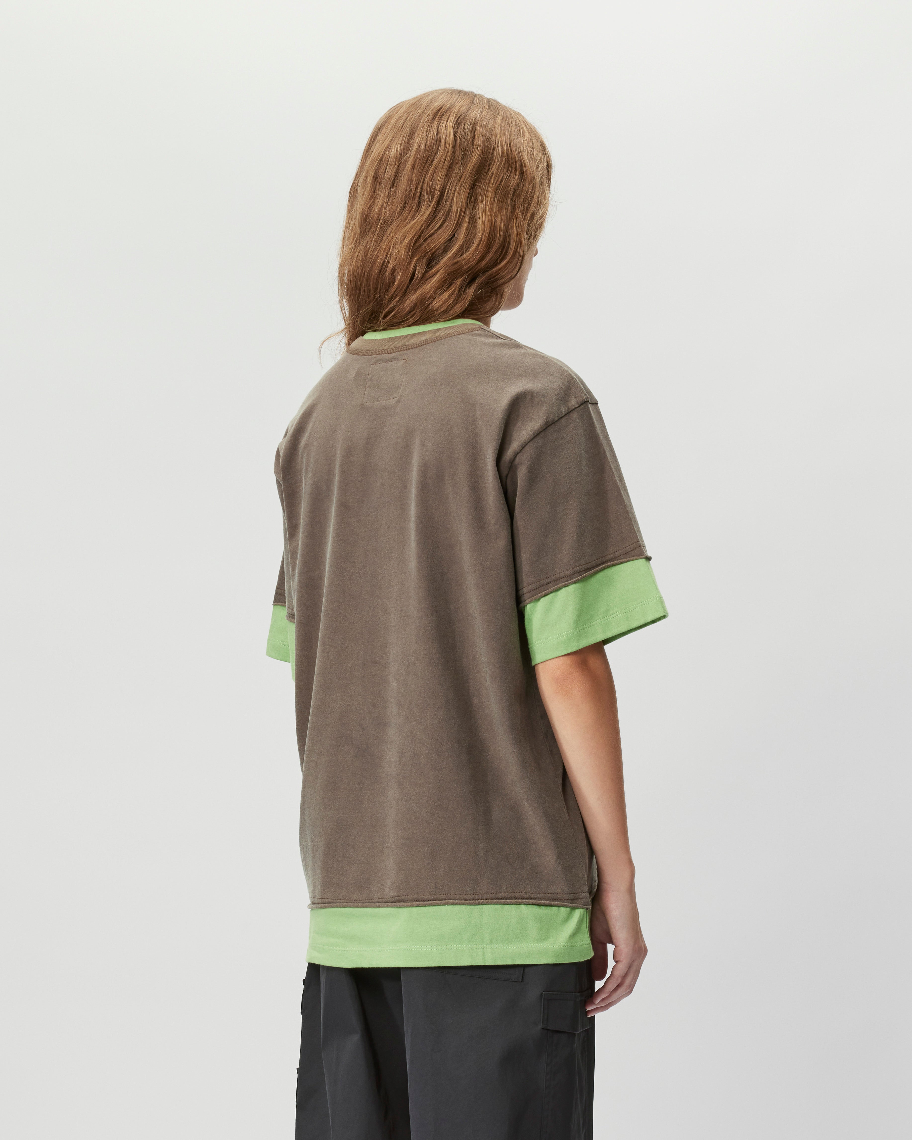 (di)vision Layered T-shirt BROWN / GREEN COMB. 050004-2