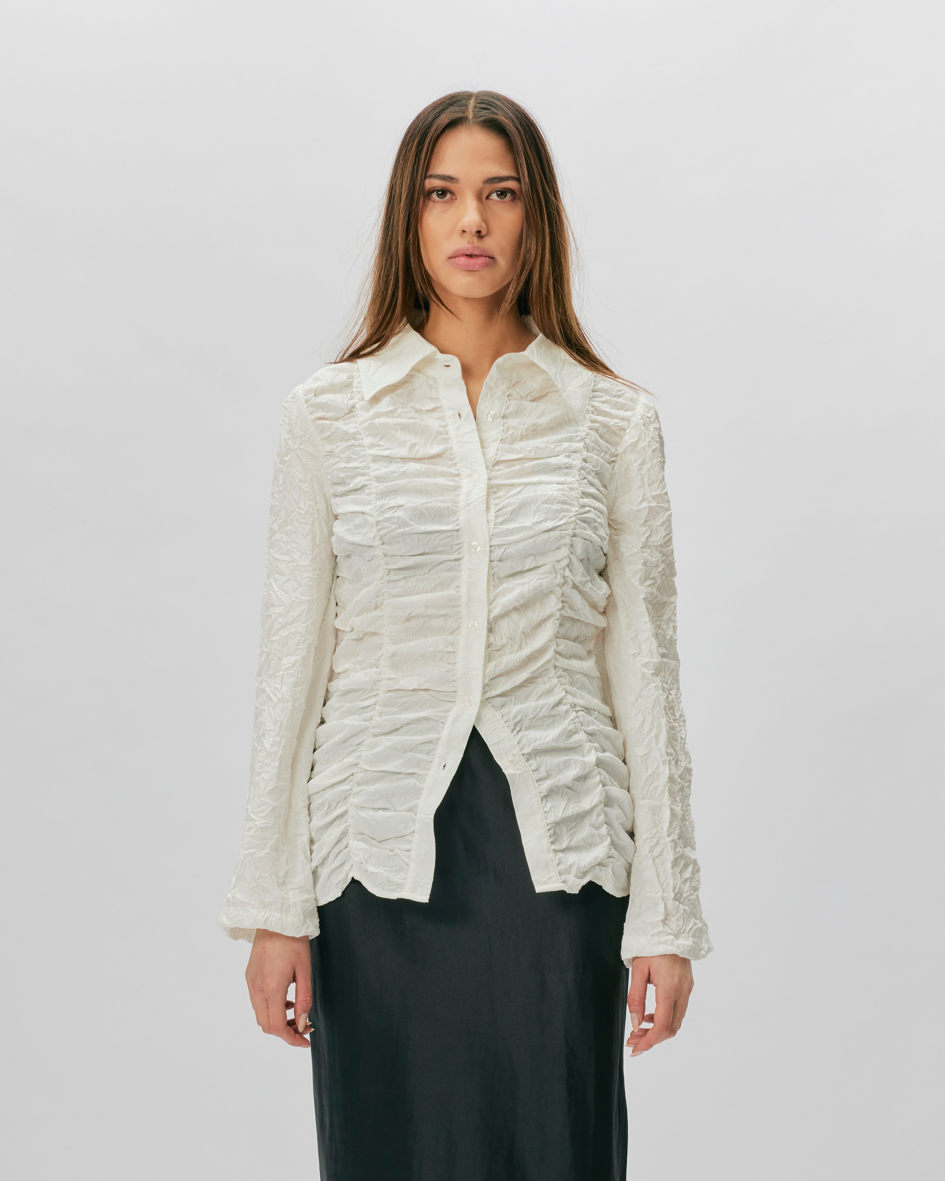 OpéraSPORT Teresa Ruched Shirt WHITE Z33-WHT