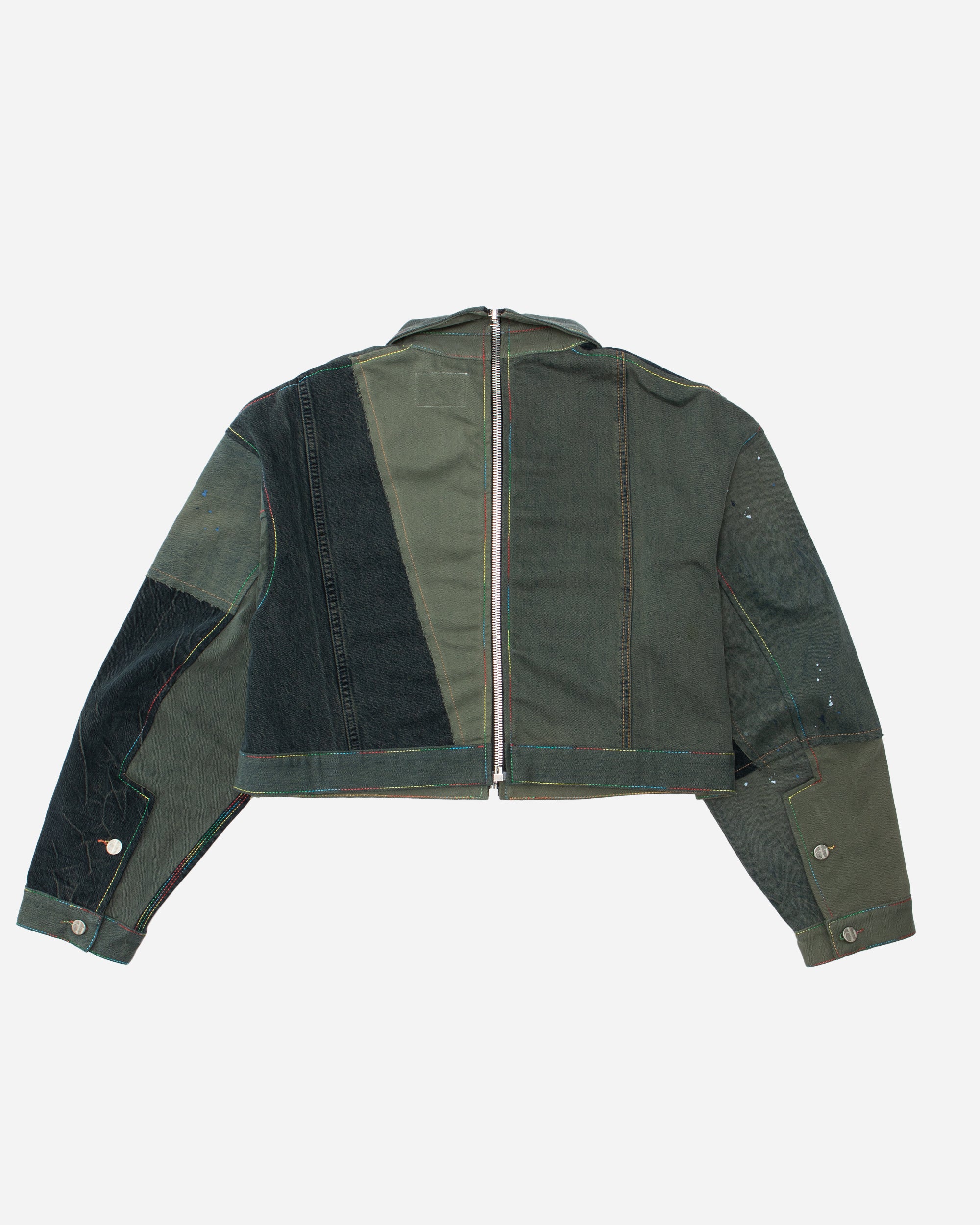 (di)vision Upcycled Cropped Denim Jacket BURNT OLIVE 20SS23