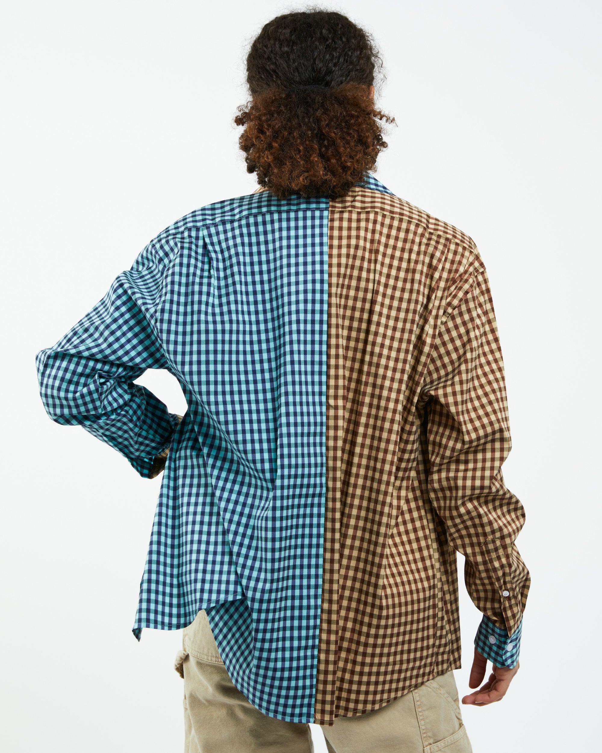 (DI)VISION Long Sleeve Shirt Brown/Blue/Check 010SS22-3