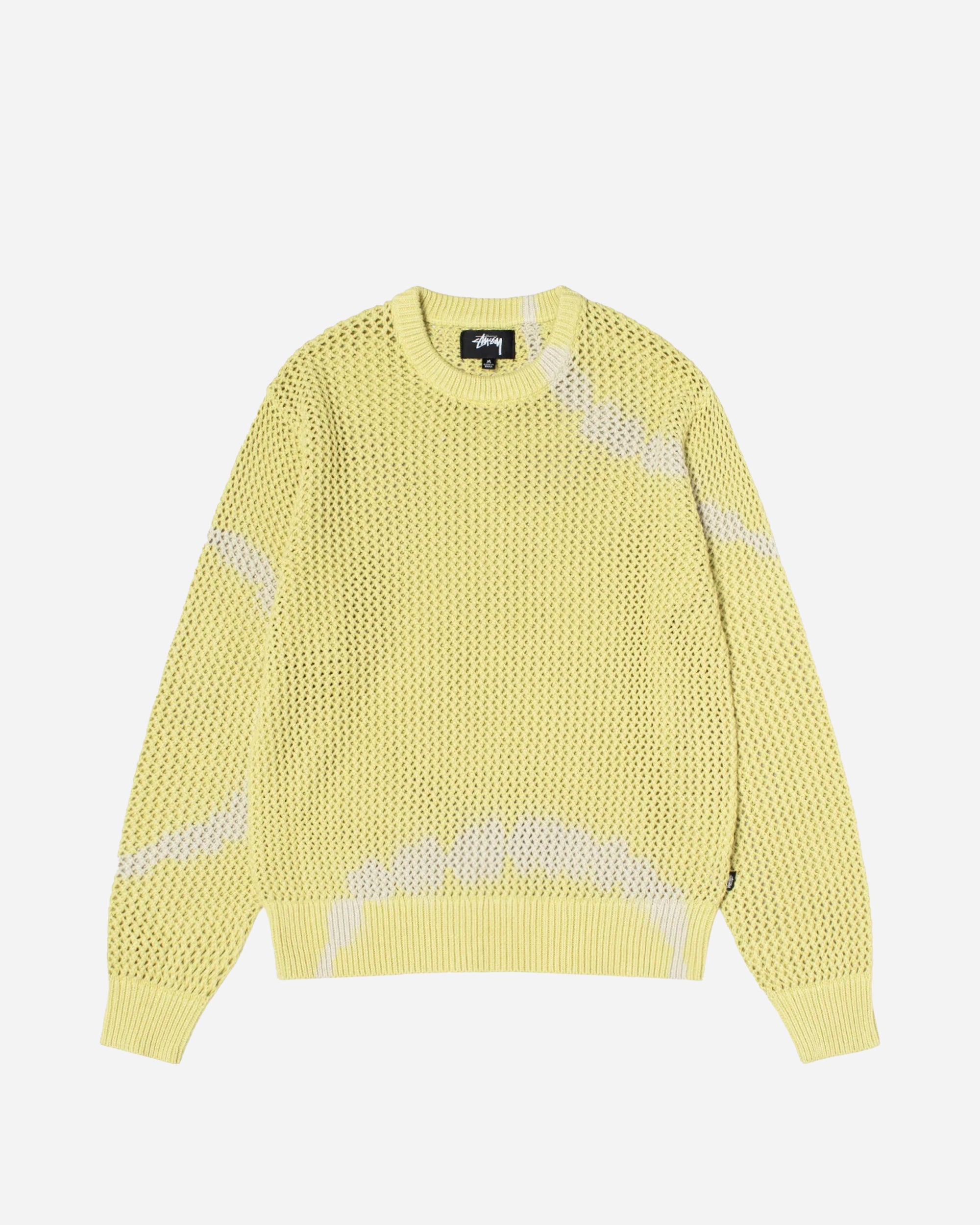 STUSSY Pigment Dyed Loose Gauge Sweater tie dye yellow 117105-1276