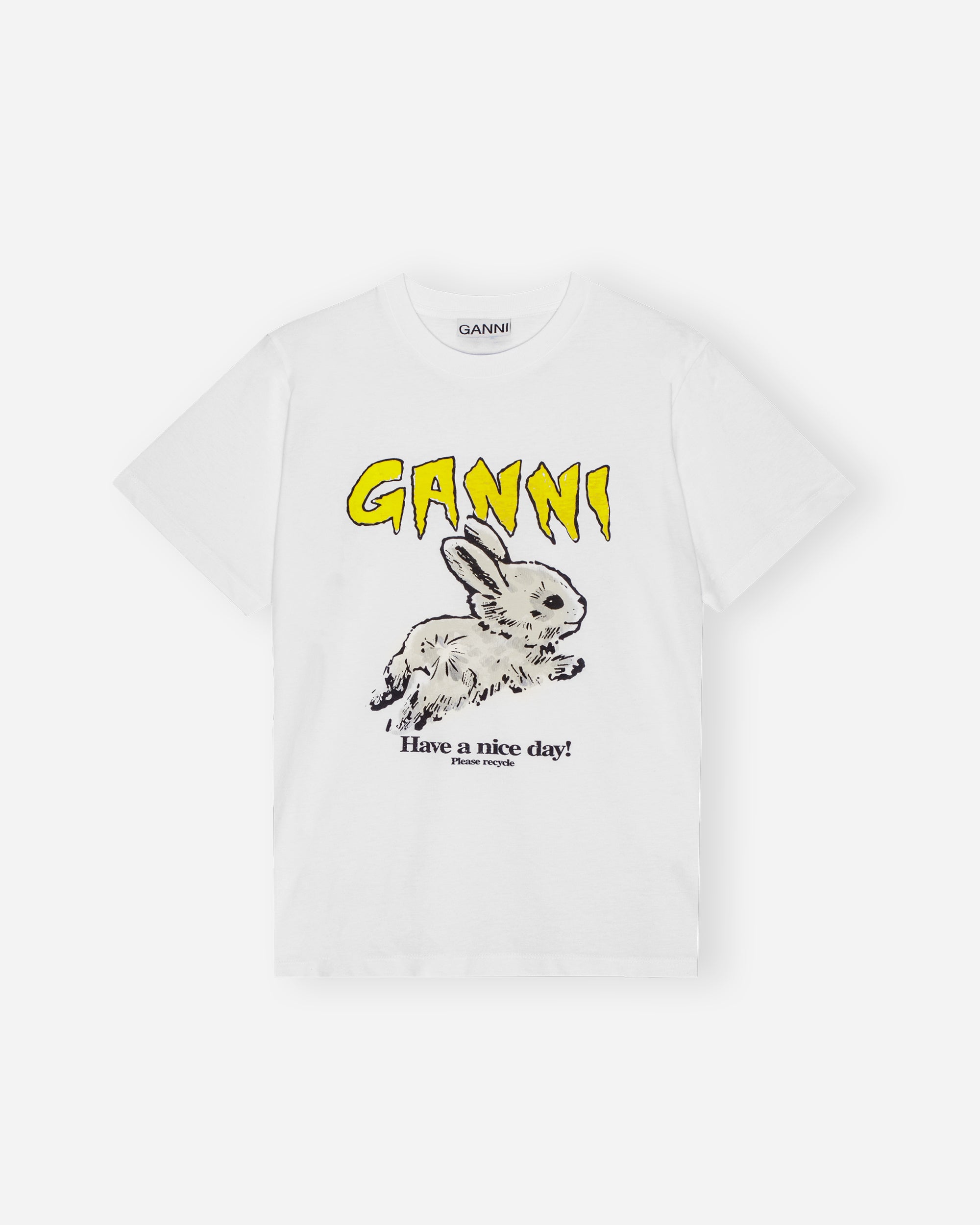 Ganni Basic Jersey Bunny Relaxed T-shirt Bright White T3996