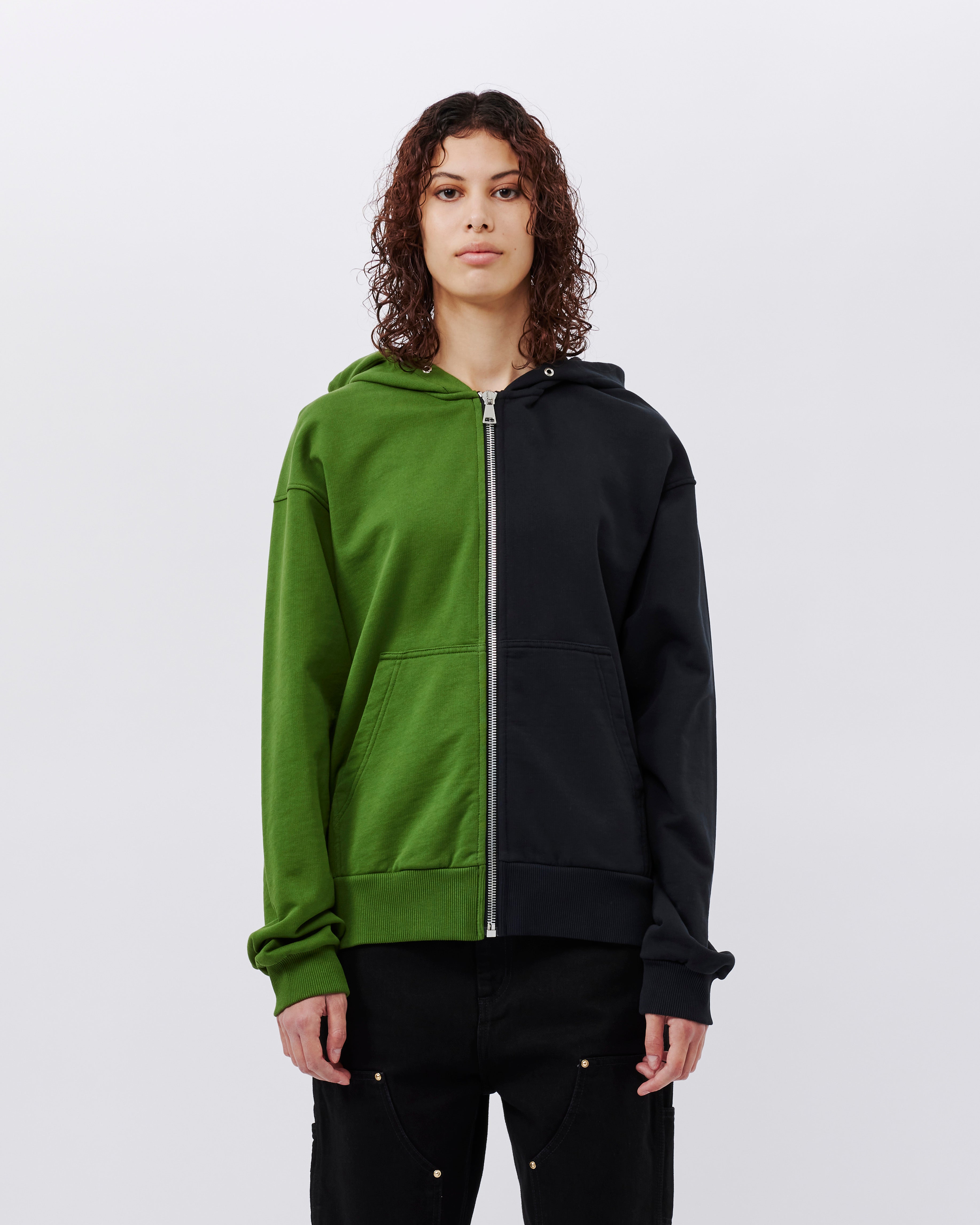 (DI)VISION Zipper Hoodie BLACK/GREEN SPLIT 12SS23