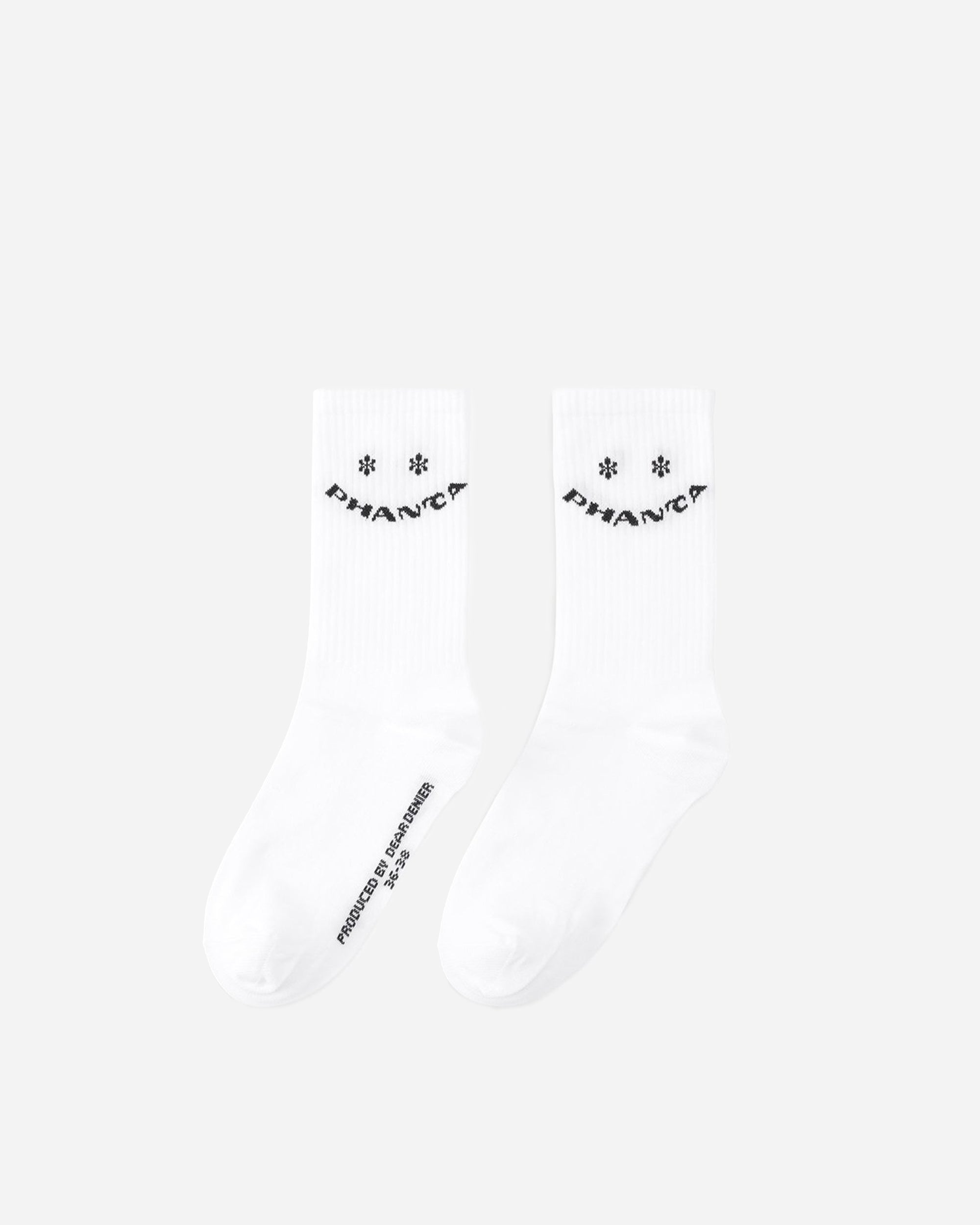 Phanta Staff Socks White/Black logo PH30022-WHT