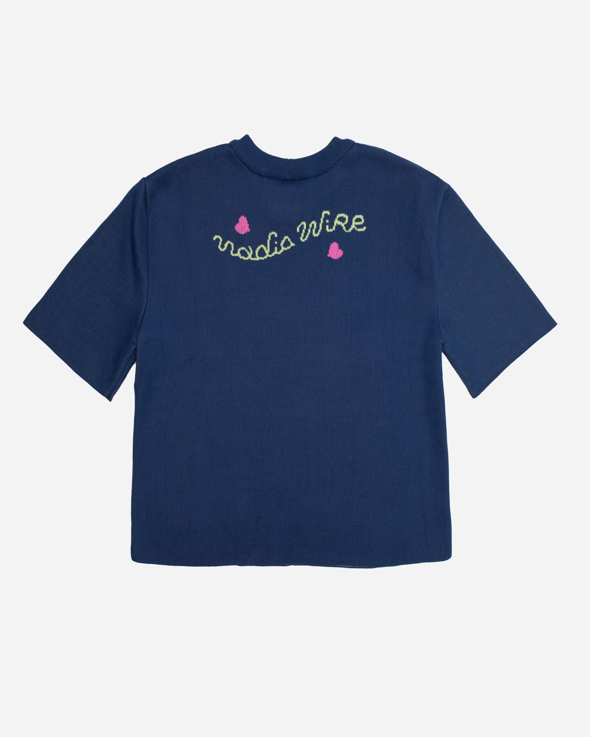 Nadia Wire Slow Knitted T-Shirt Navy 871-navy