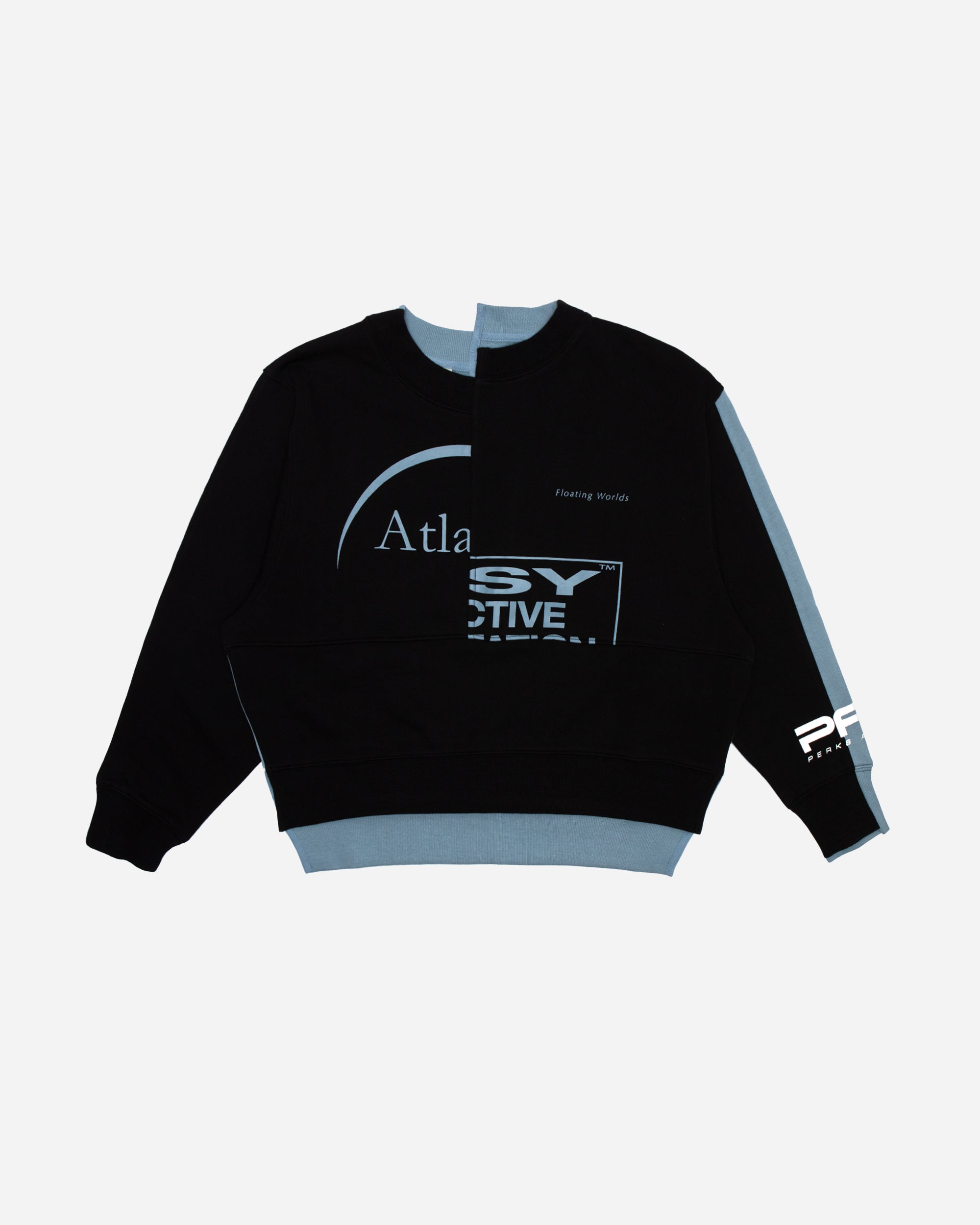 P.A.M Flotsam Split Neck Sweatshirt BLACK / PEARL BLUE 3759-BLPB