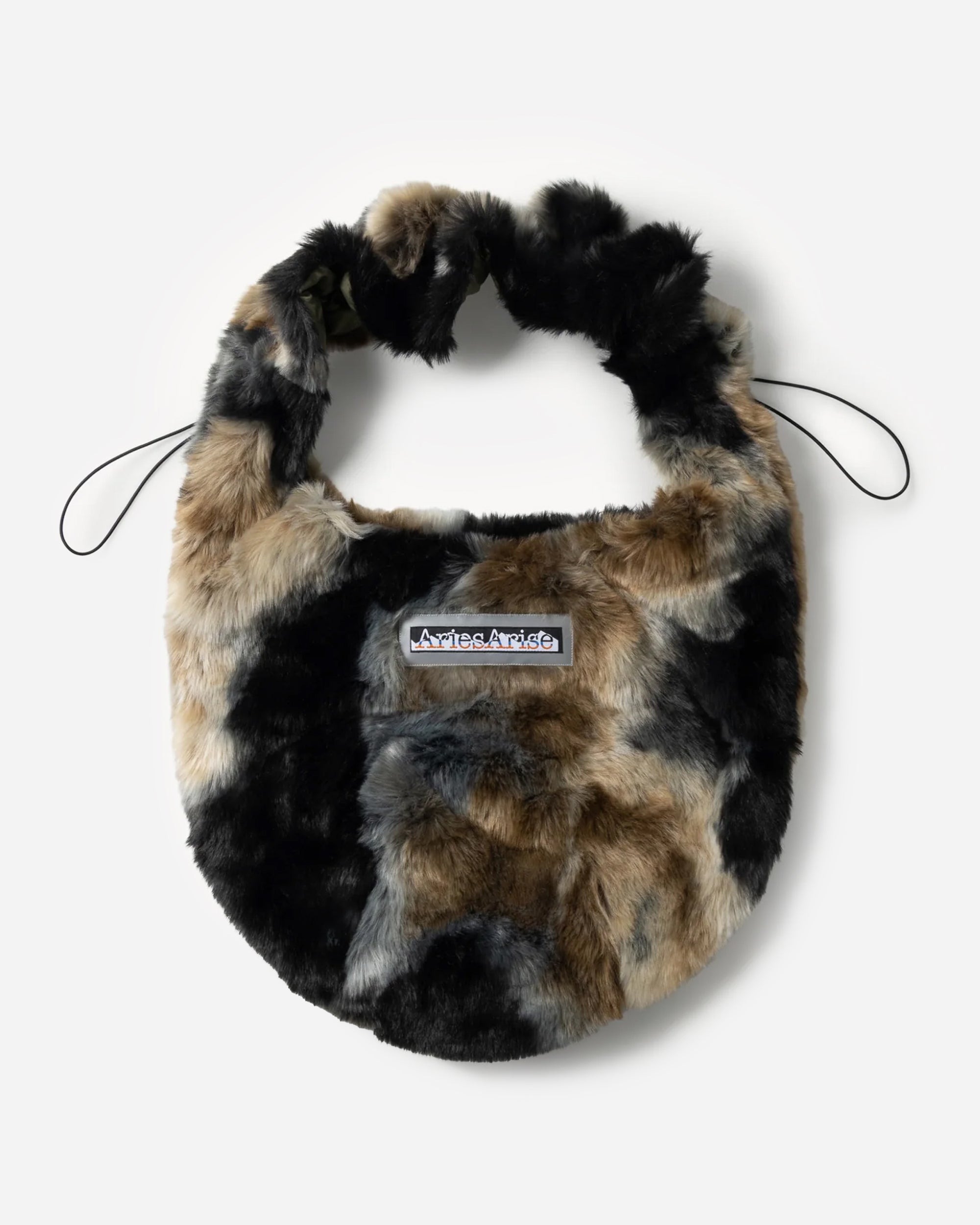 ARIES Fur/Nylon Reversible Cave Bag Multi FUAR10075