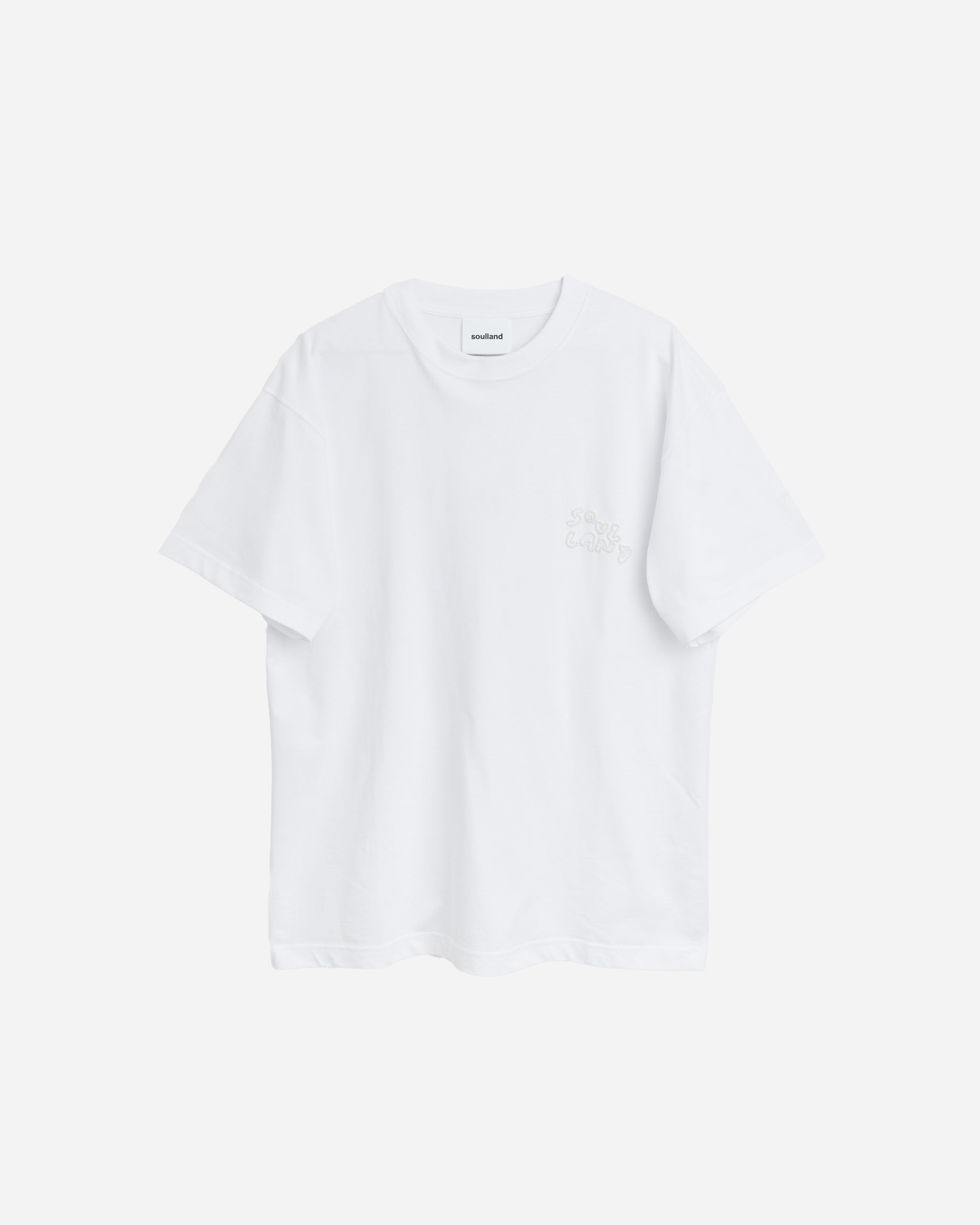 Soulland Kai T-shirt Beaded Logo White  32070-1063