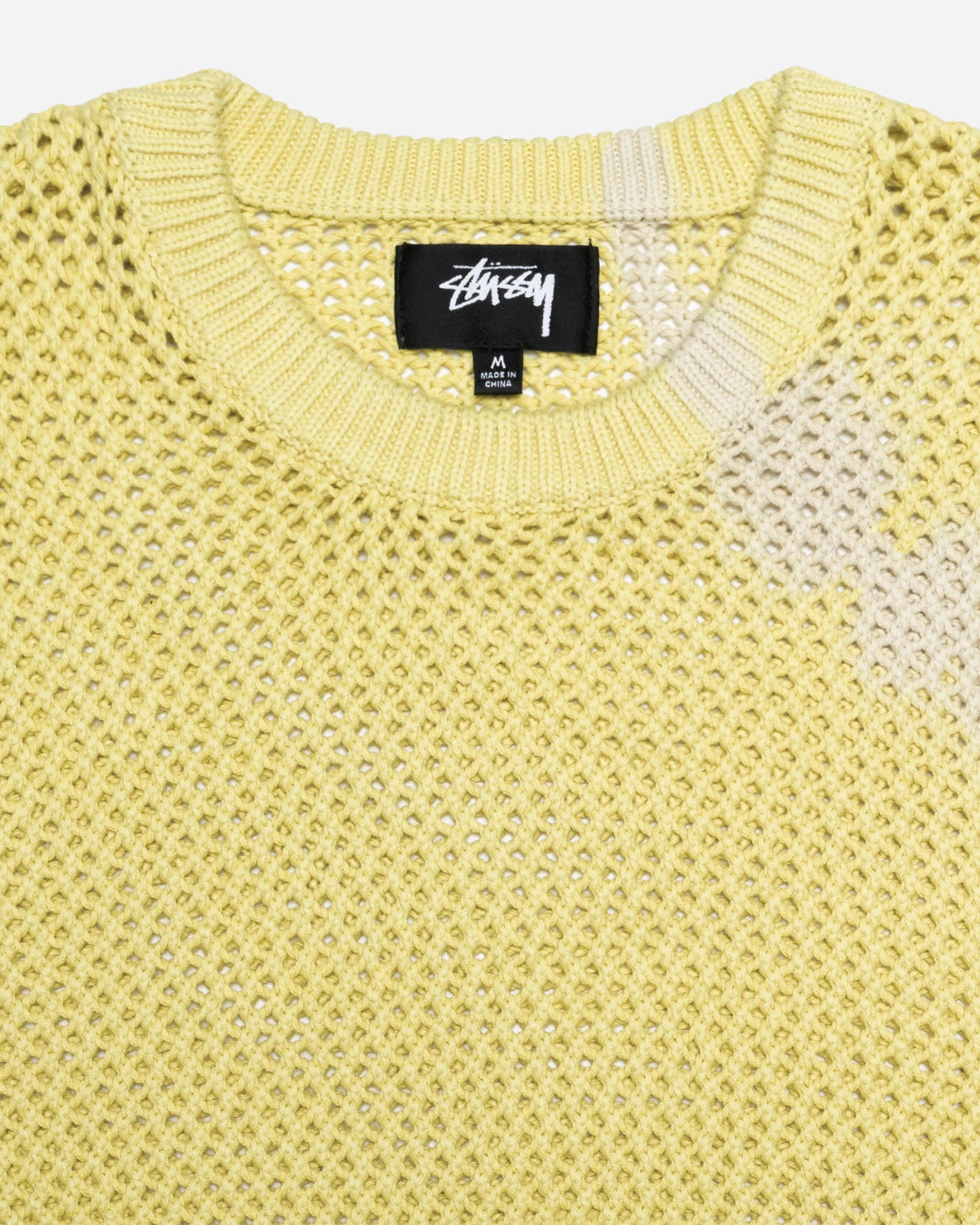 STUSSY Pigment Dyed Loose Gauge Sweater tie dye yellow 117105-1276