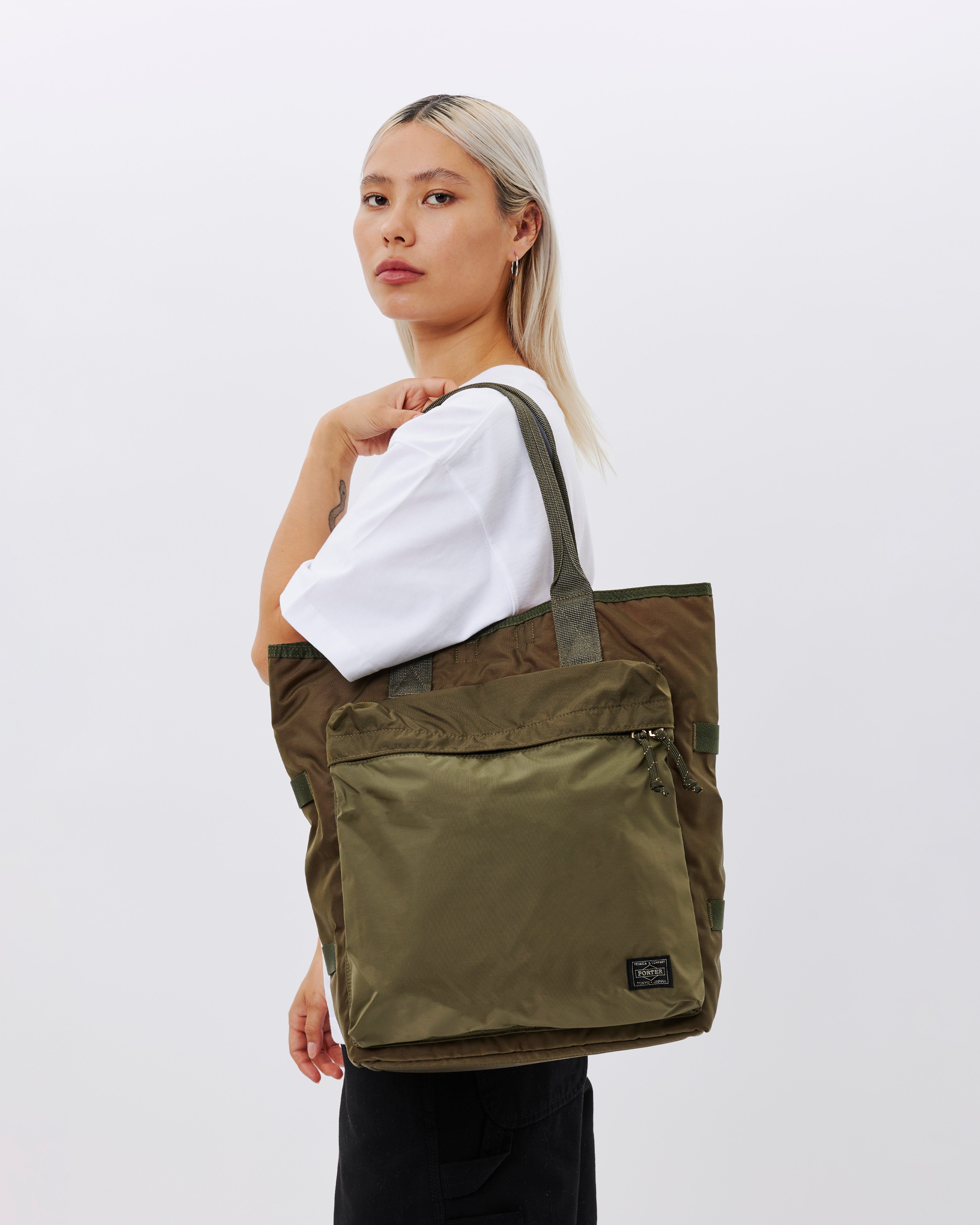 Porter Yoshida & Co Force Tote Bag OLIVE DRAB 855-07595-30