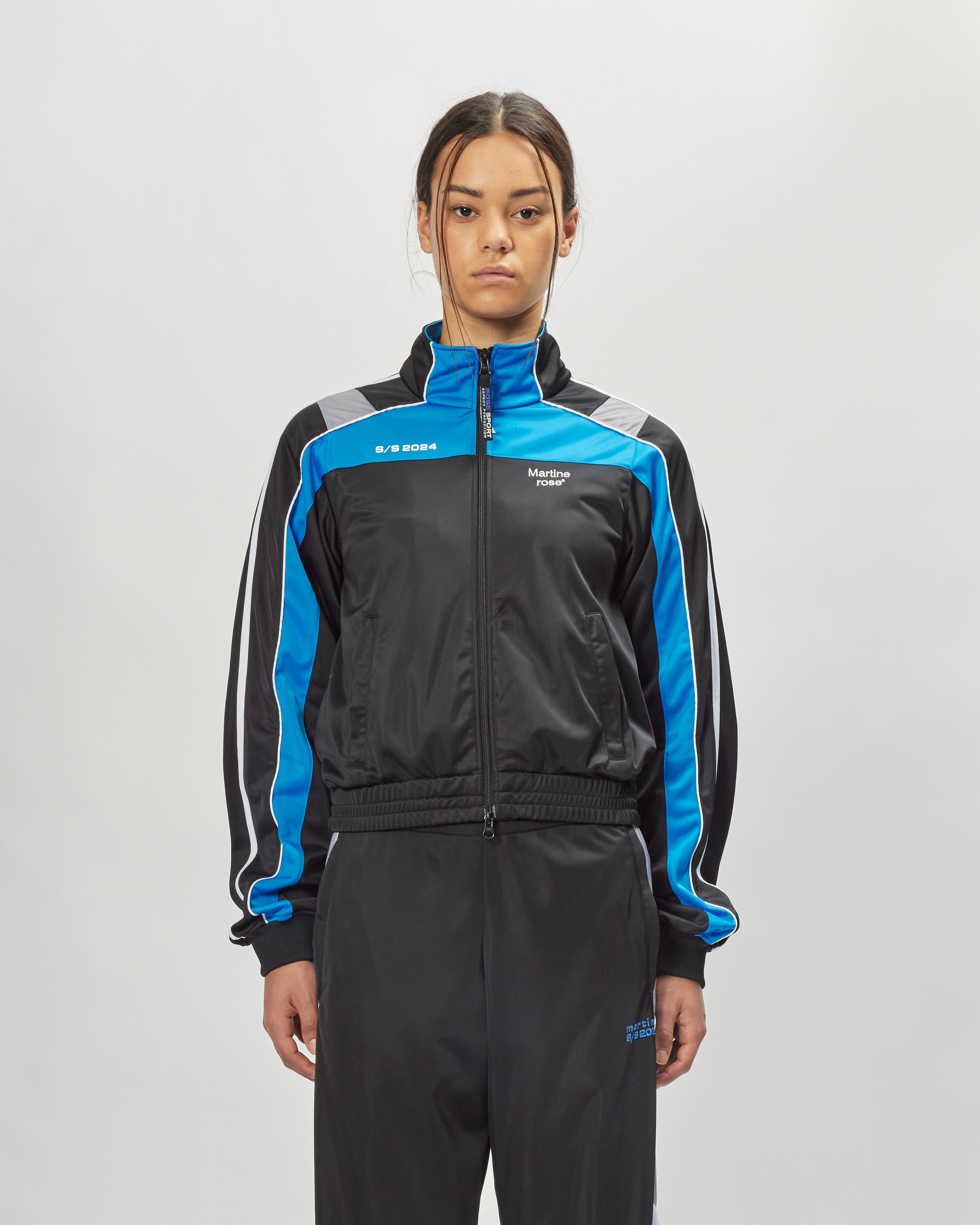 Martine Rose Shrunken Track Jacket BLACK / BLUE / GREY MRSS24137