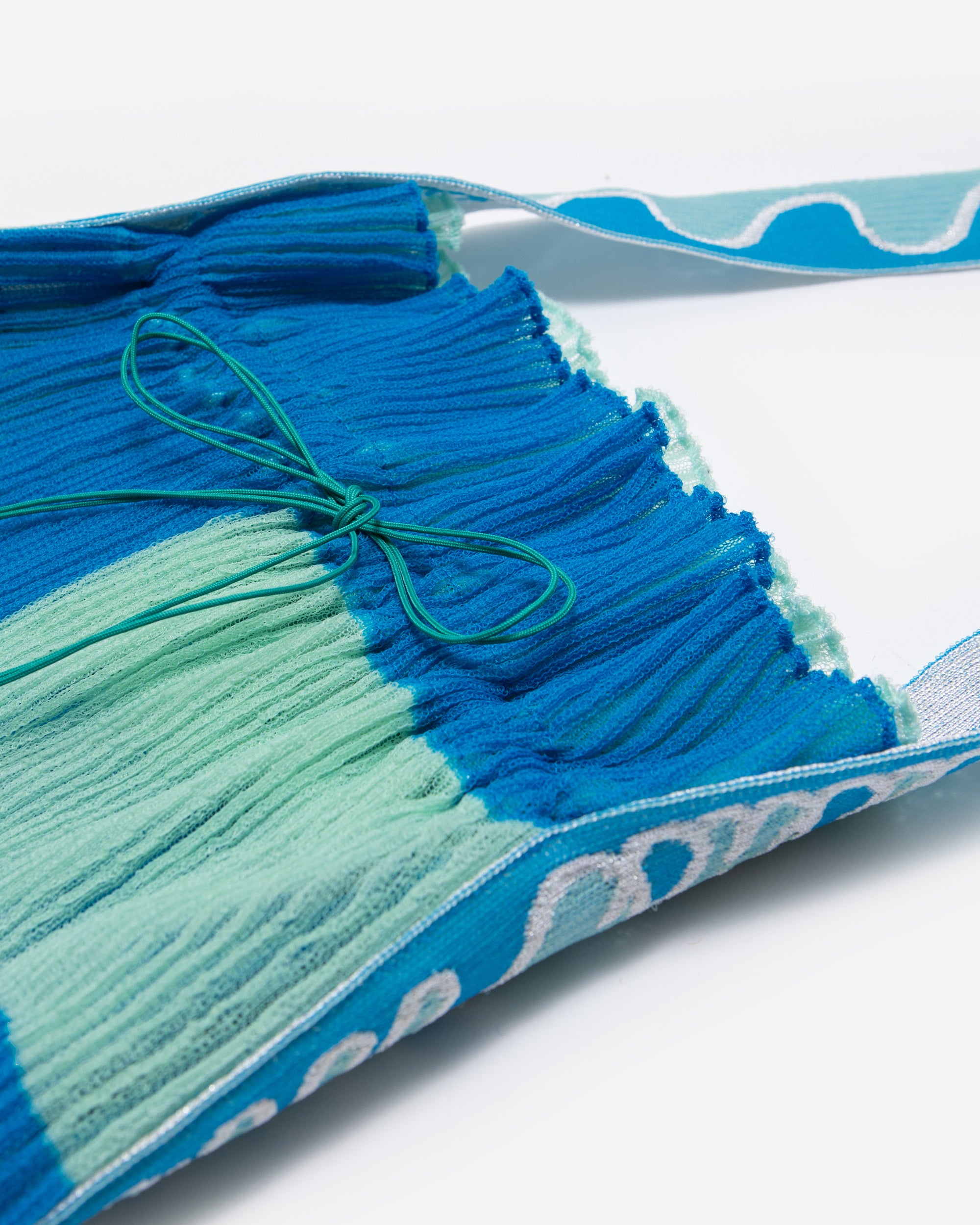 Nadia Wire Twisted frill bag blue/mint green 224-BLU