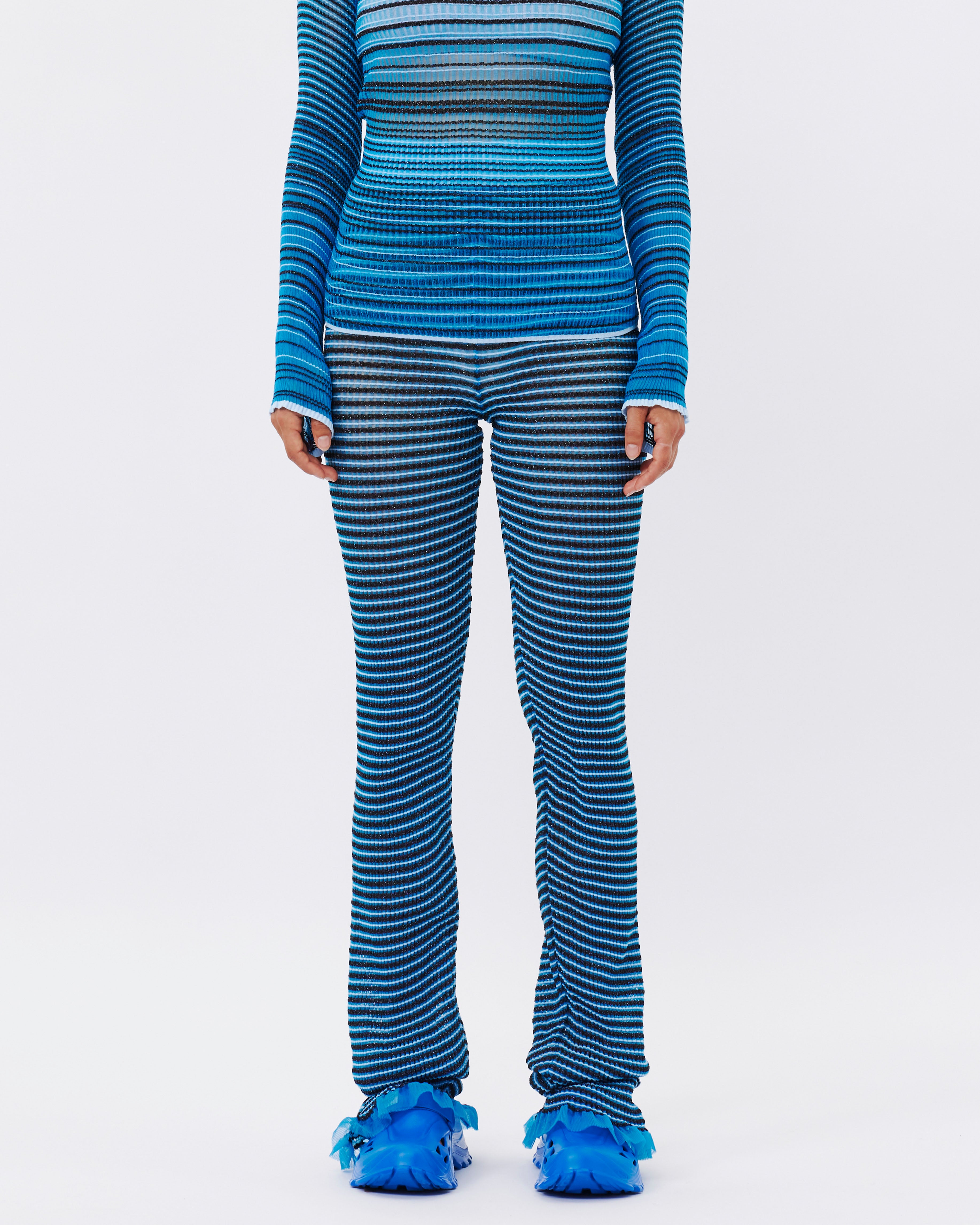 Nadia Wire Secret stripes trouser blue/brown 503-BLU