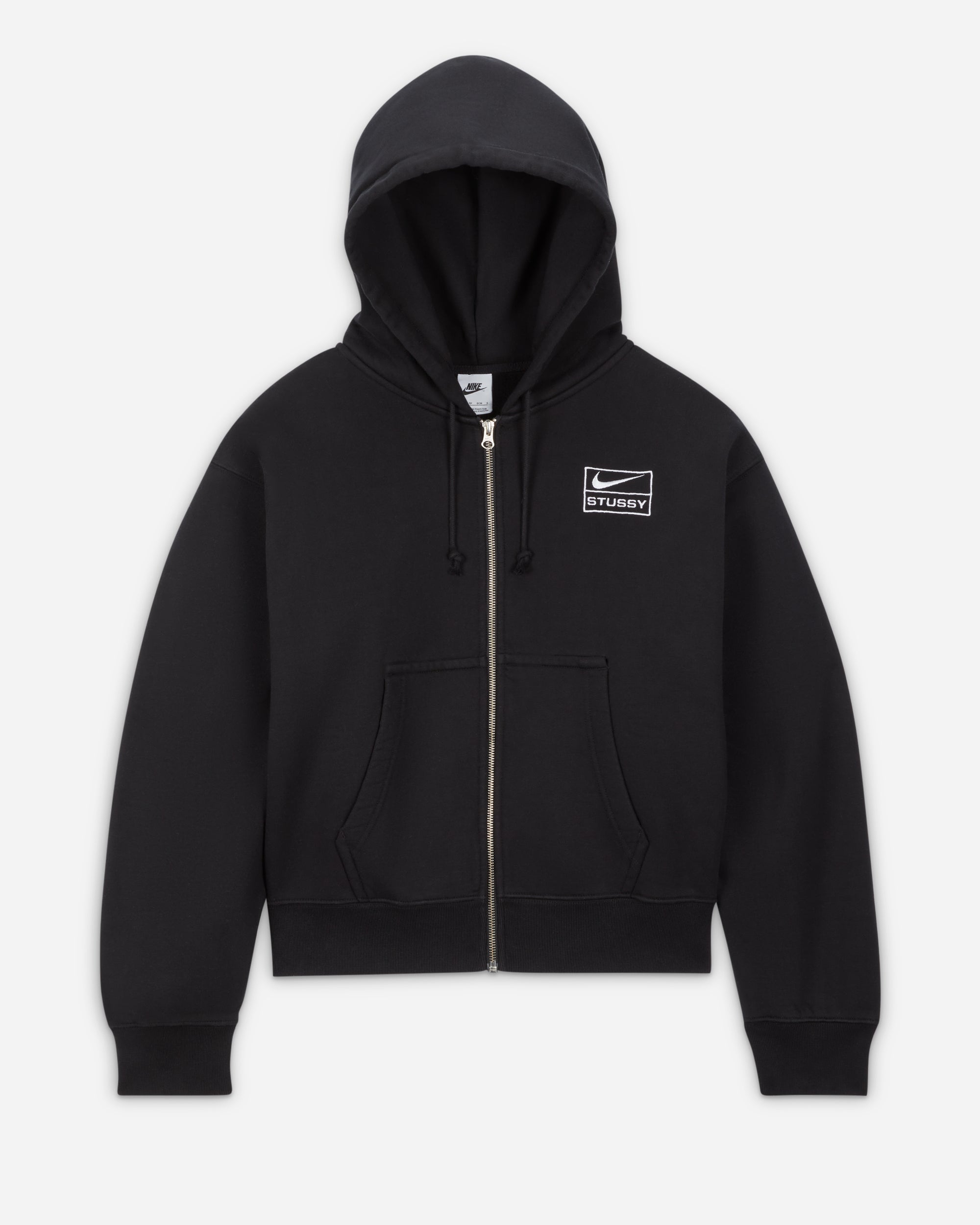 NIKE QS/TZ Nike x Stüssy Fuld-Lynlås Fleece Hættetrøje BLACK/WHITE FJ9175-010