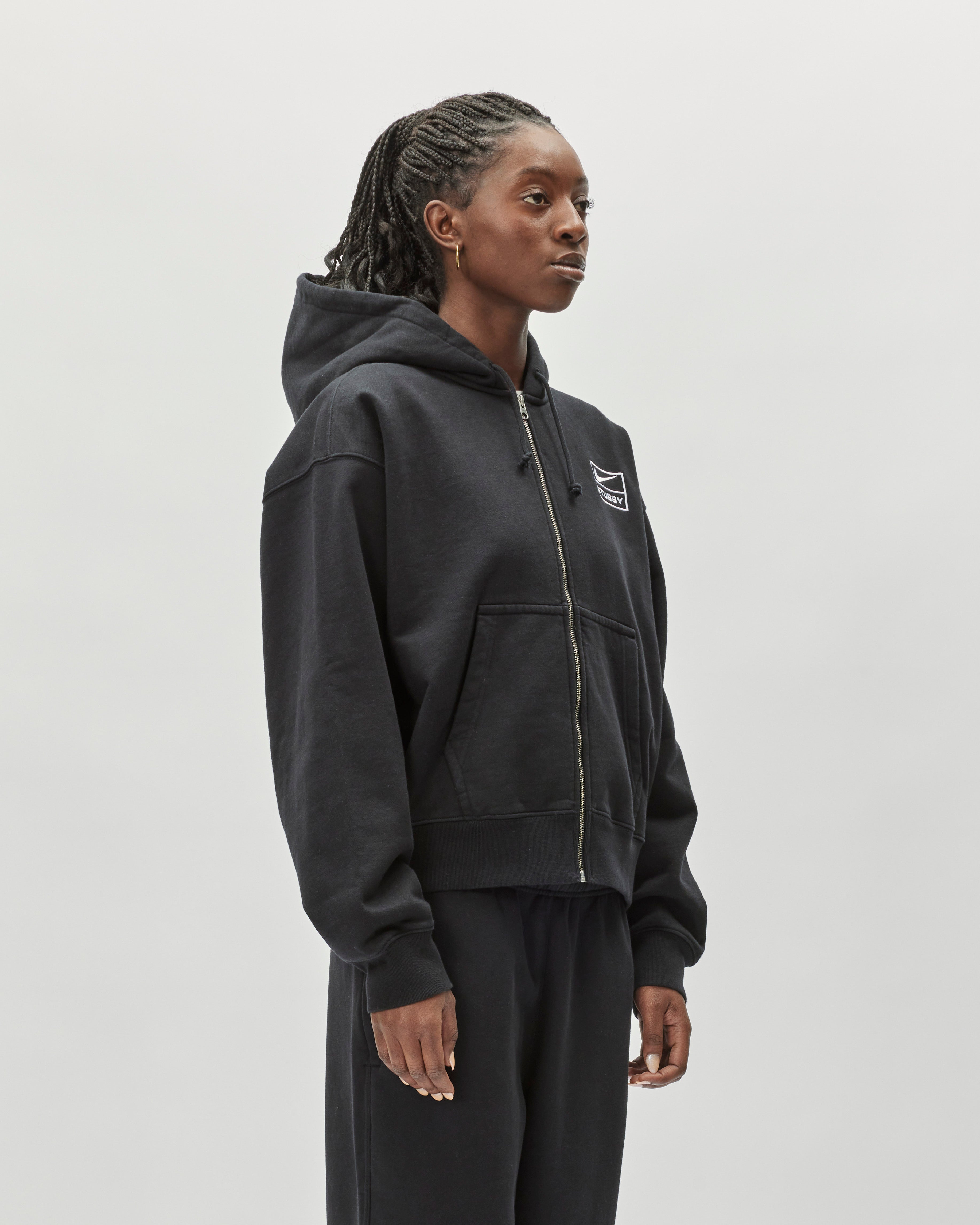 NIKE QS/TZ Nike x Stüssy Full-Zip Fleece Hoodie BLACK/WHITE FJ9175-010