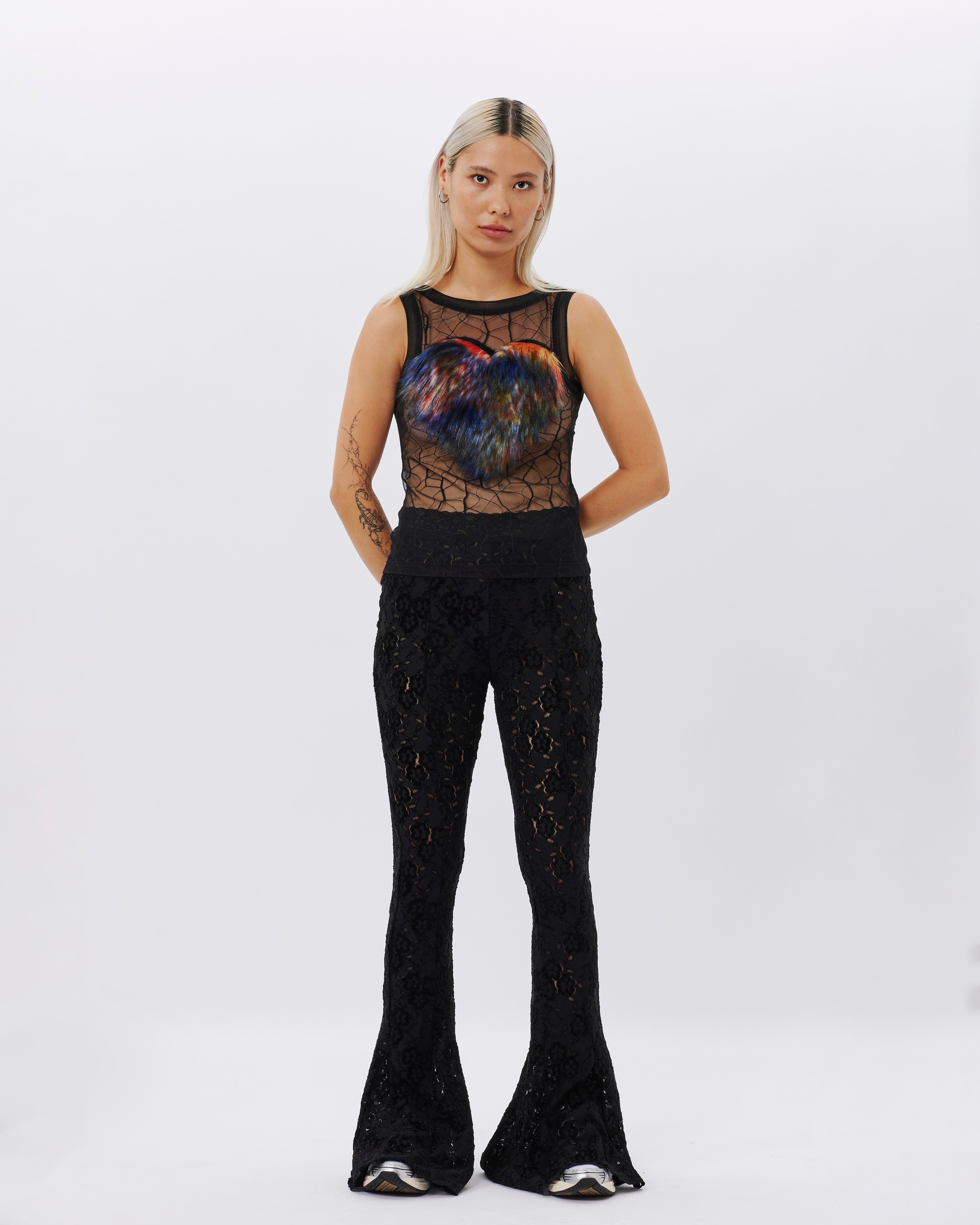 Andersson Bell See-Through Lace Bootcut Pants BLACK apa655w-BLK